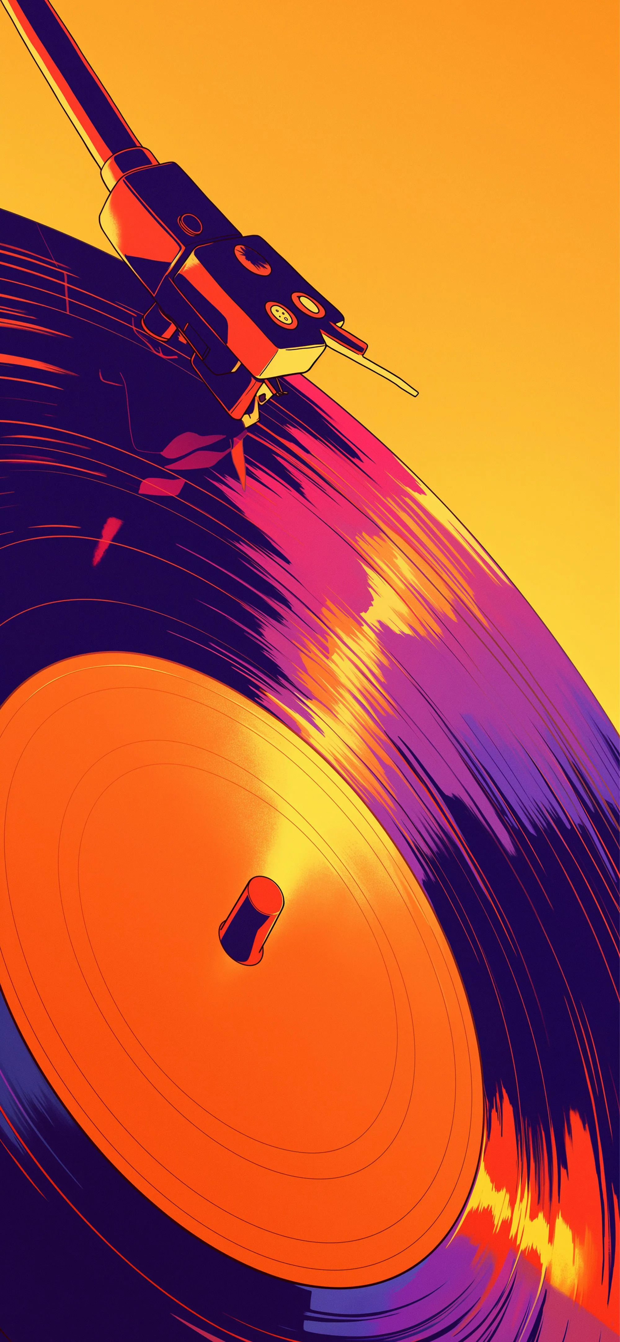 Retro Vinyl Record Player Wallpaper -Aesthetic Wallpaper iPhone