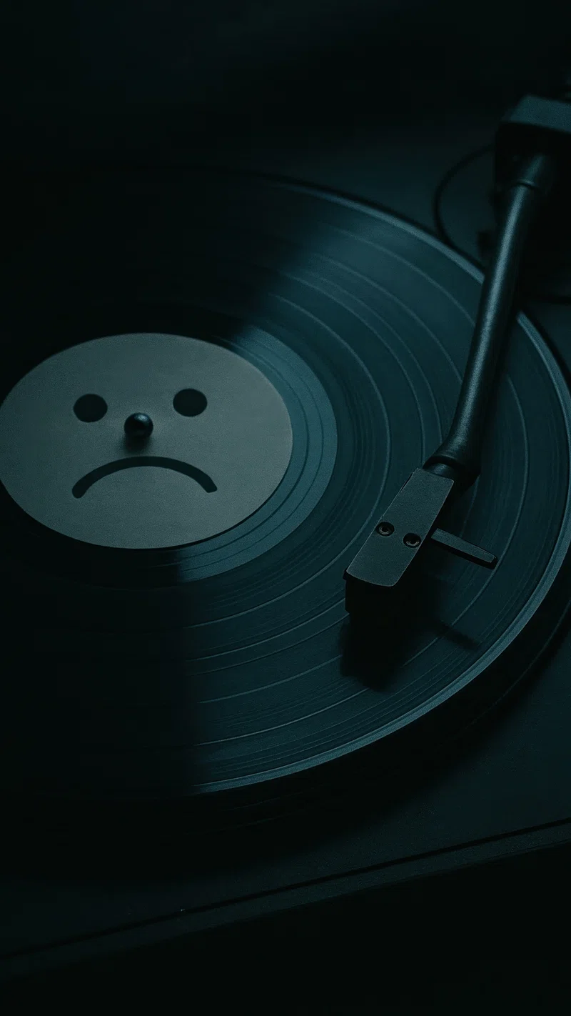 Vinyl record sad face mobile