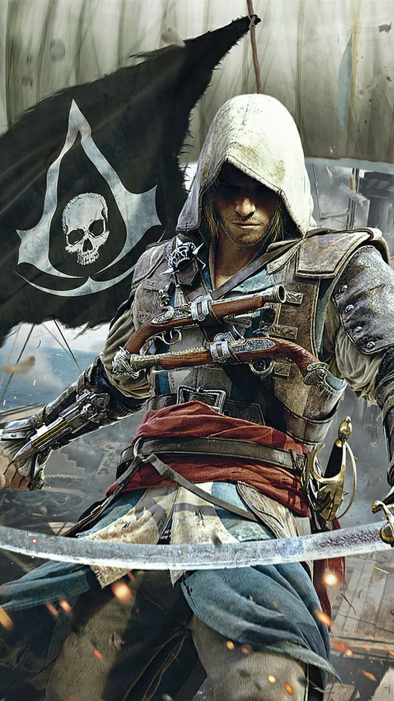 Assassin, assassins, assassins creed, black flag, creed, pirate, pirates, HD phone wallpaper