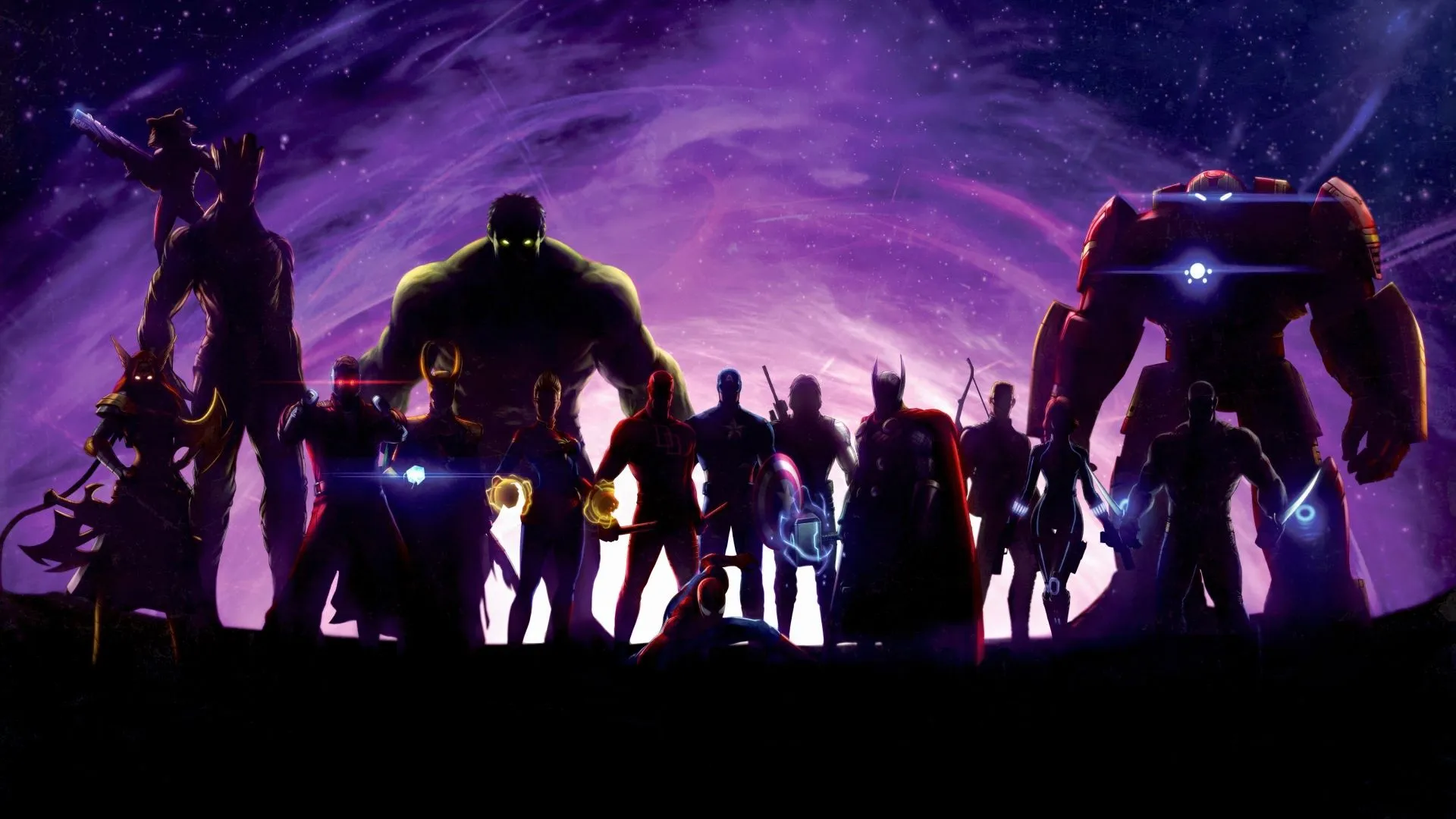 Marvel Superheroes Wallpaper 4K, Silhouette, 5K, Marvel Comics