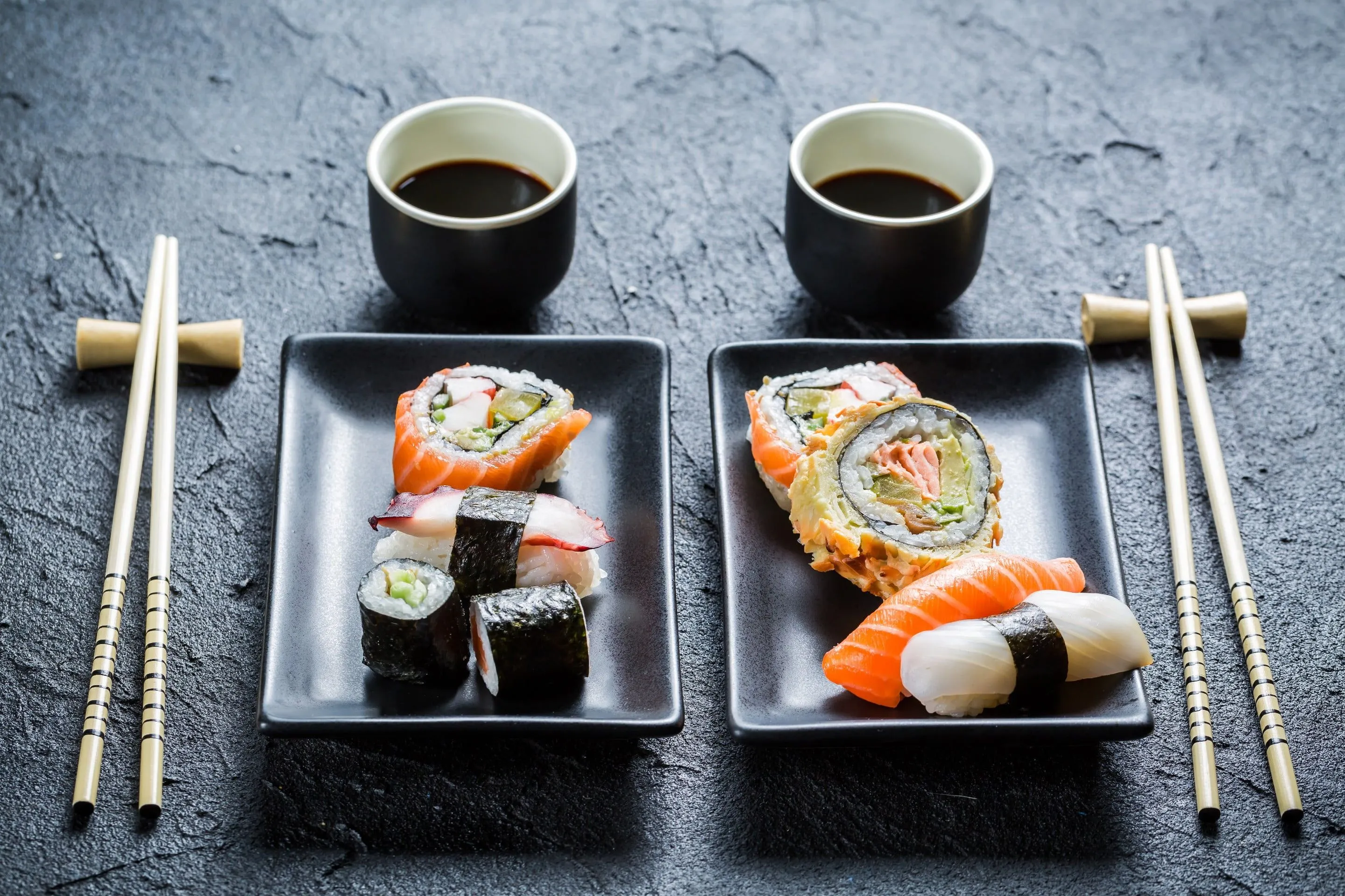 Two Japanese dishes, food, sushi HD wallpaper