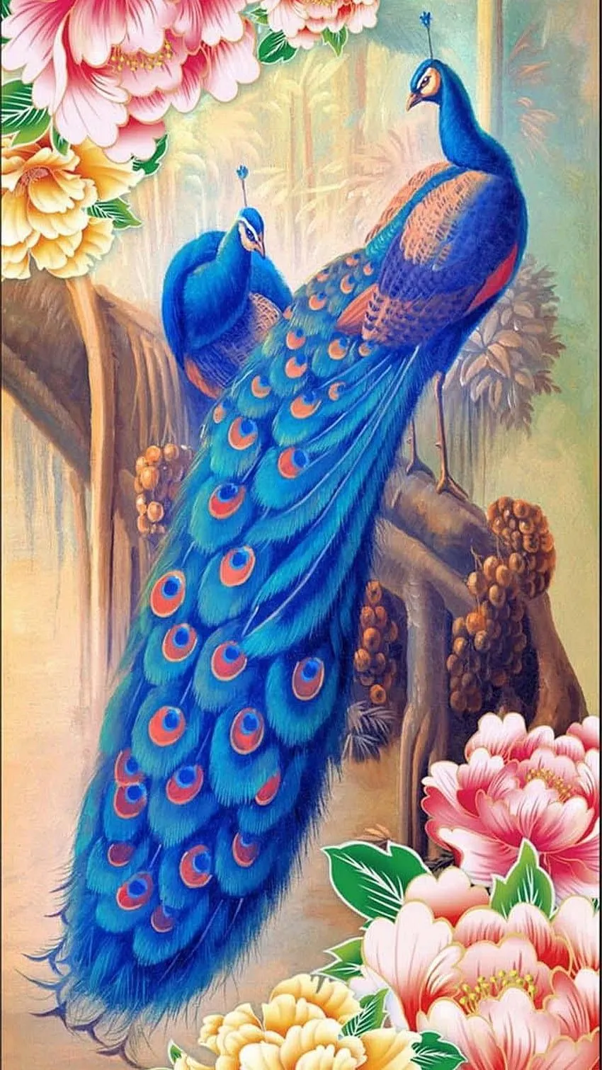 Beauty Peacock For Mobile. Best. Painting, Peacock, Peacock painting HD phone wallpaper