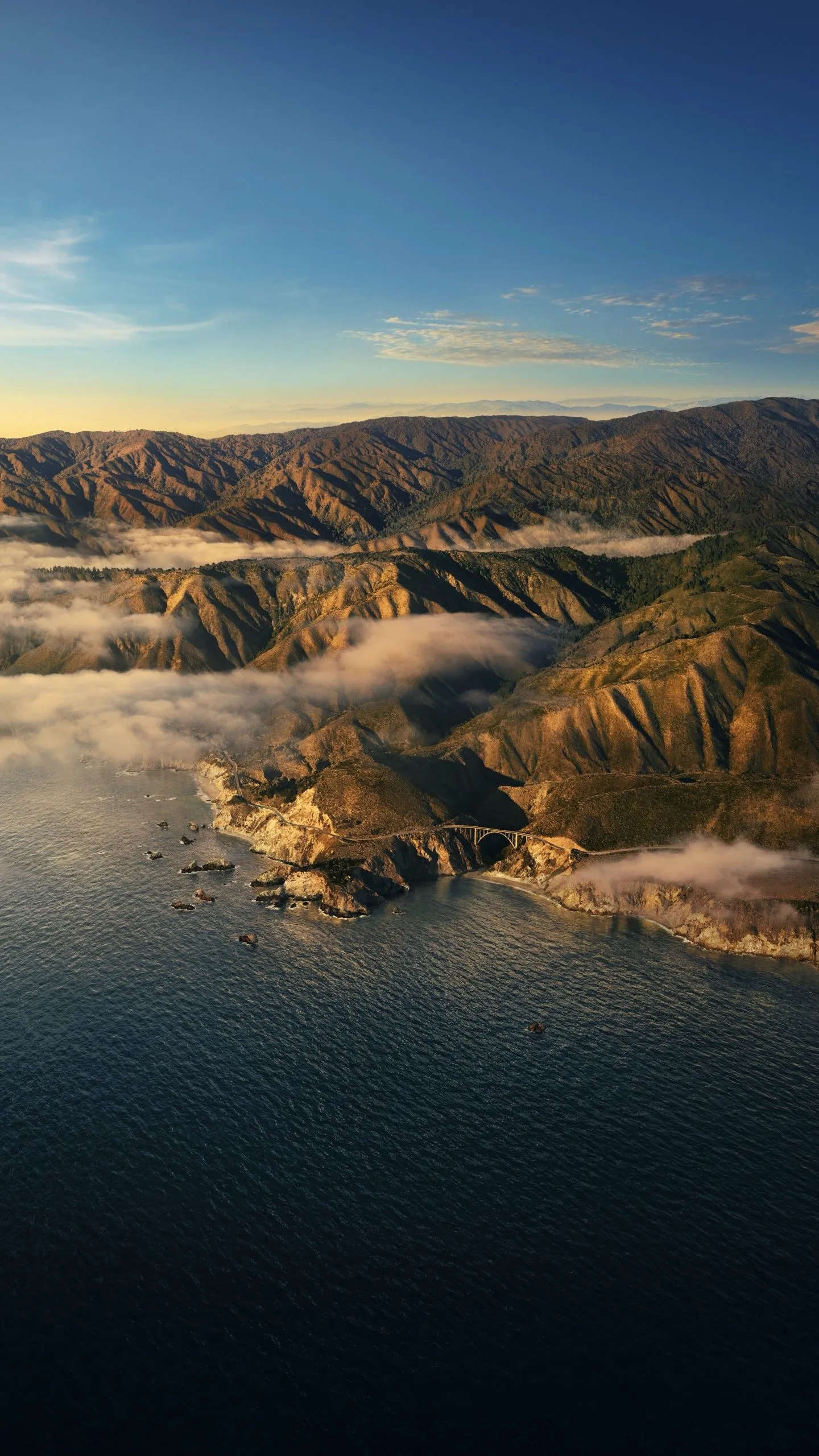Big Sur Wallpaper 4K, California, Mountains, Clouds
