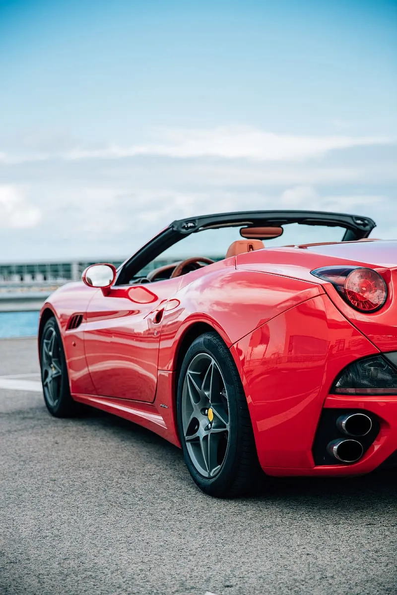Ferrari california, ferrari, car, red, sky, HD phone wallpaper