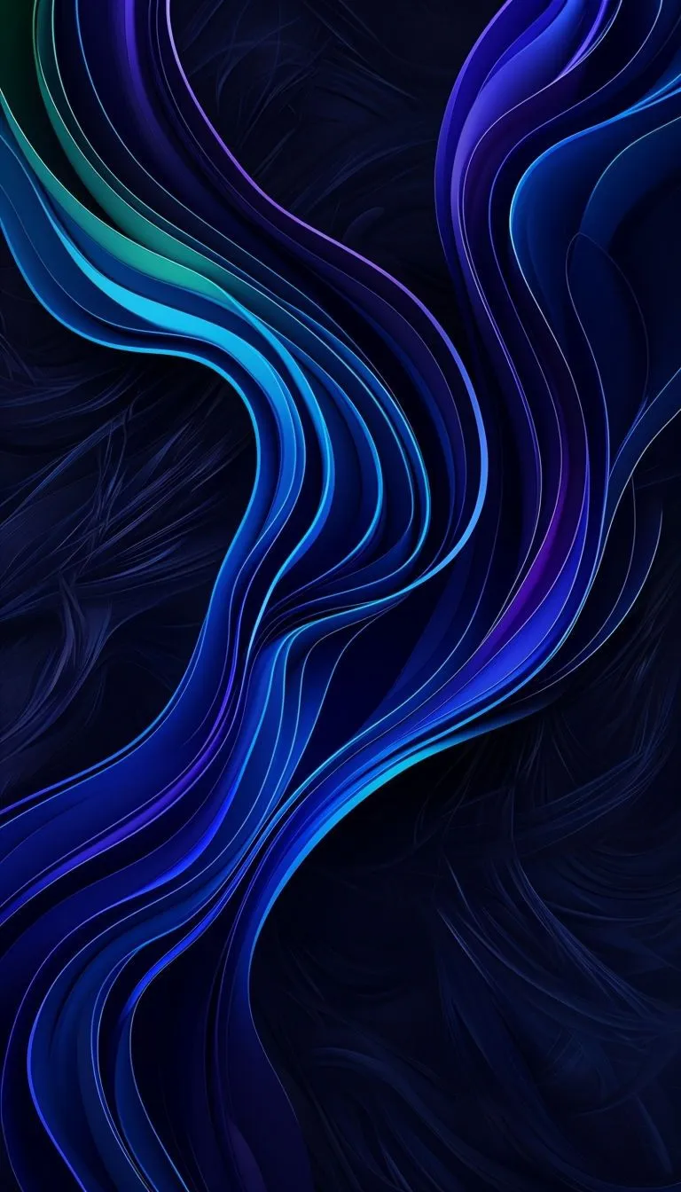 Vibrant Retro Abstract Design with Fluid Shapes Mobile Wallpaper