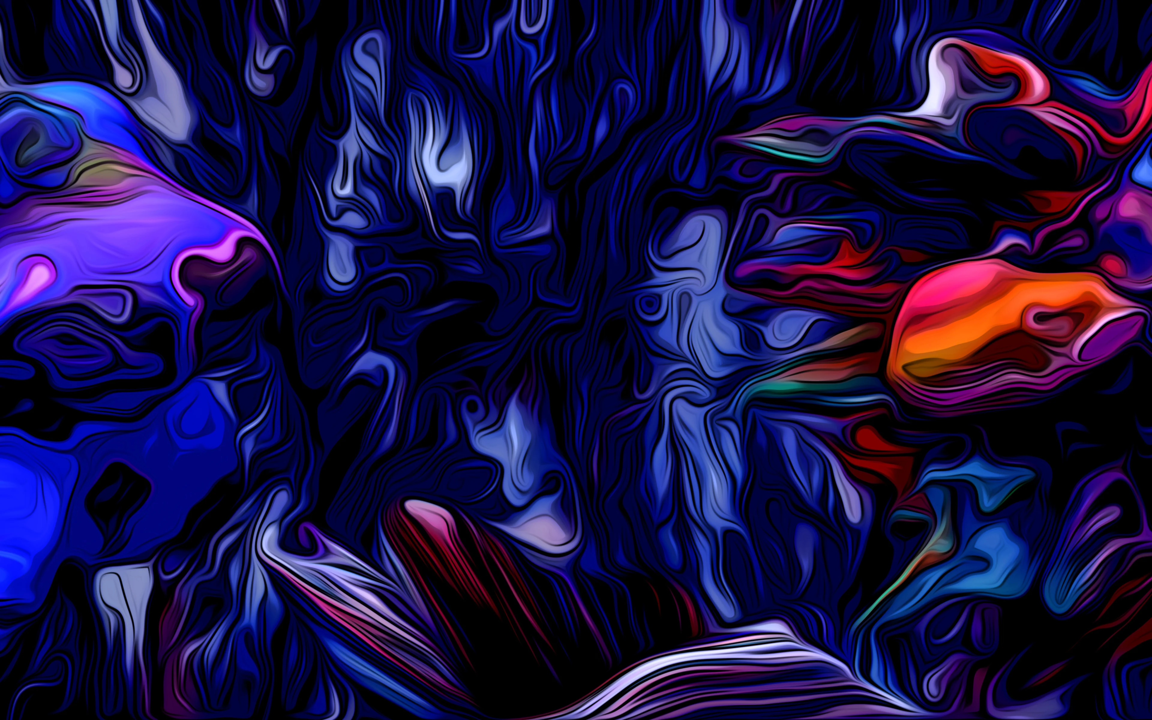 Abstract Waves of colors Wallpaper 4K for Desktop