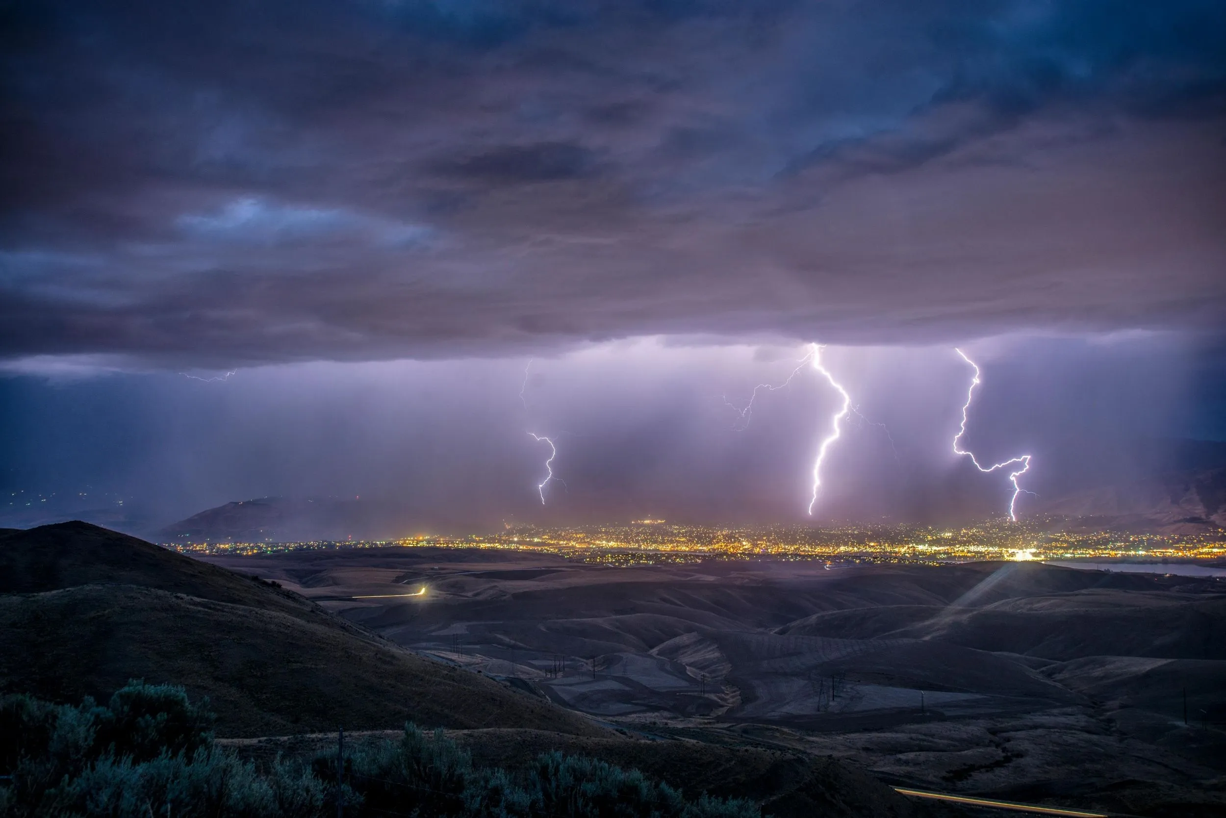 Incredible Thunderstorm Lashes A Small Town With Lightning Strikes Rain And Thunder