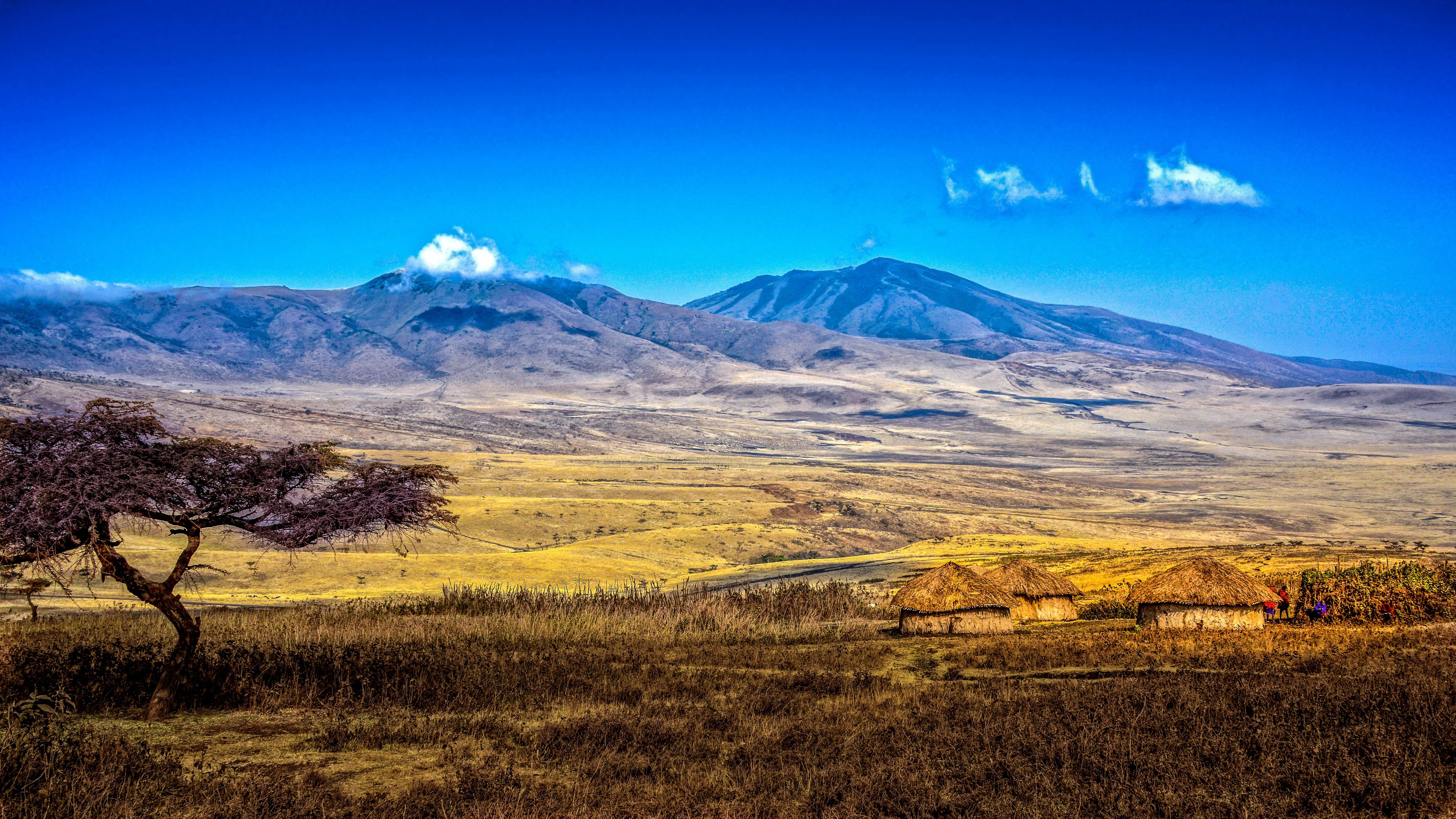 4K Scenic Mountains And Village In Tanzania HD Wallpaper