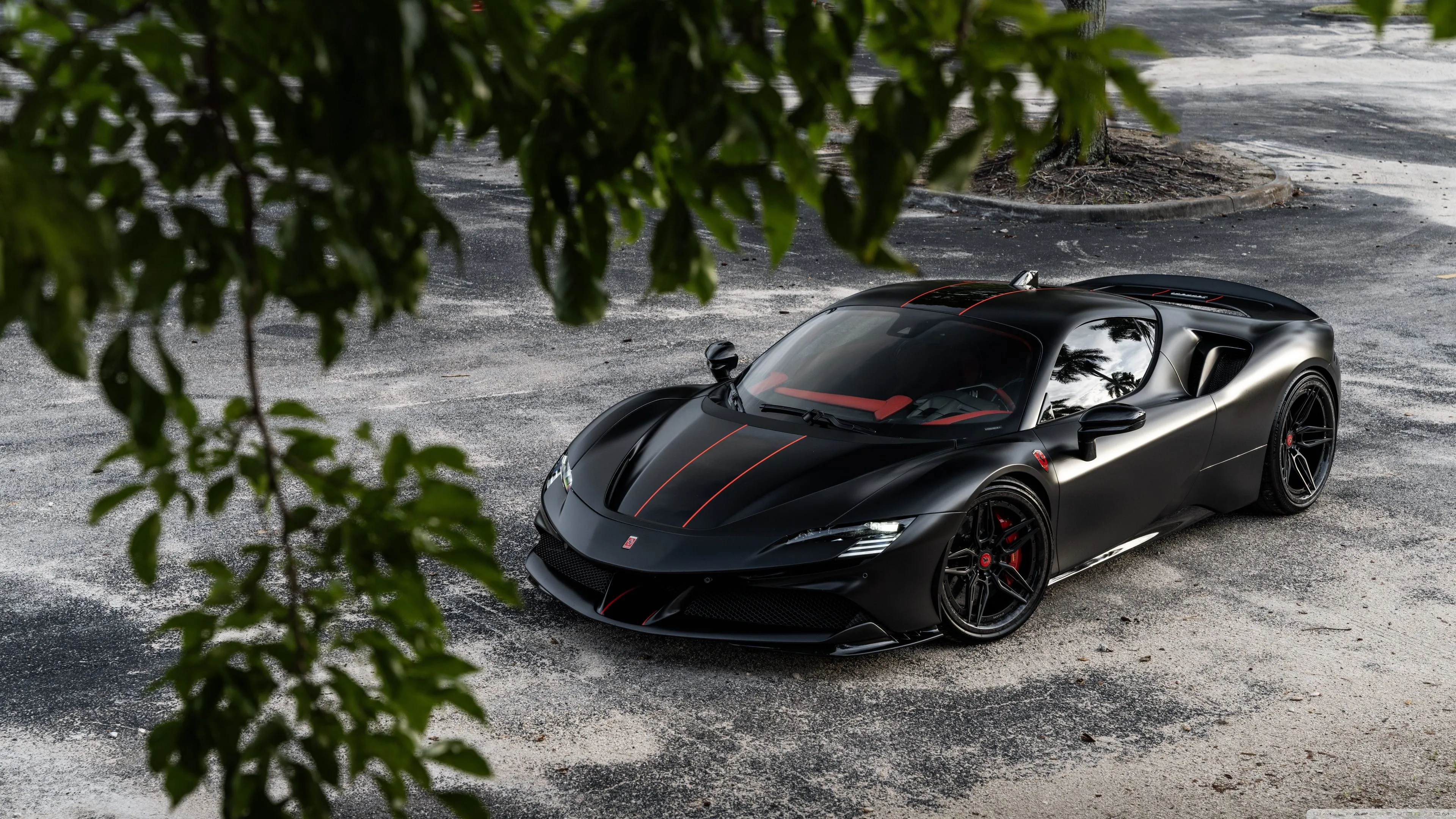Black Ferrari Sports Car 4K UHD Wallpaper for UltraHD Desktop and TV, Widescreen and UltraWide Display