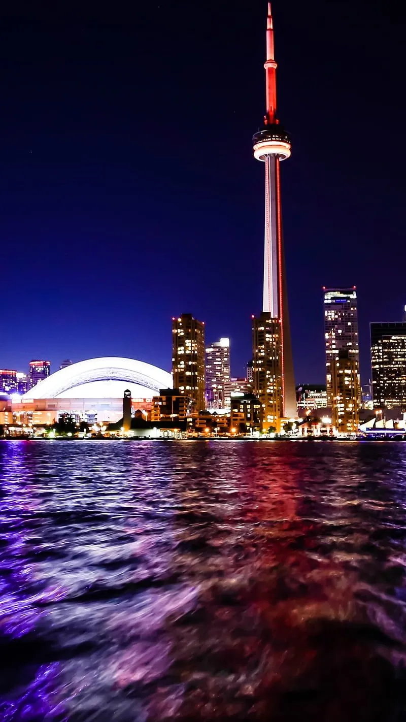 Toronto, canada, night, colorful, ontario, HD phone wallpaper