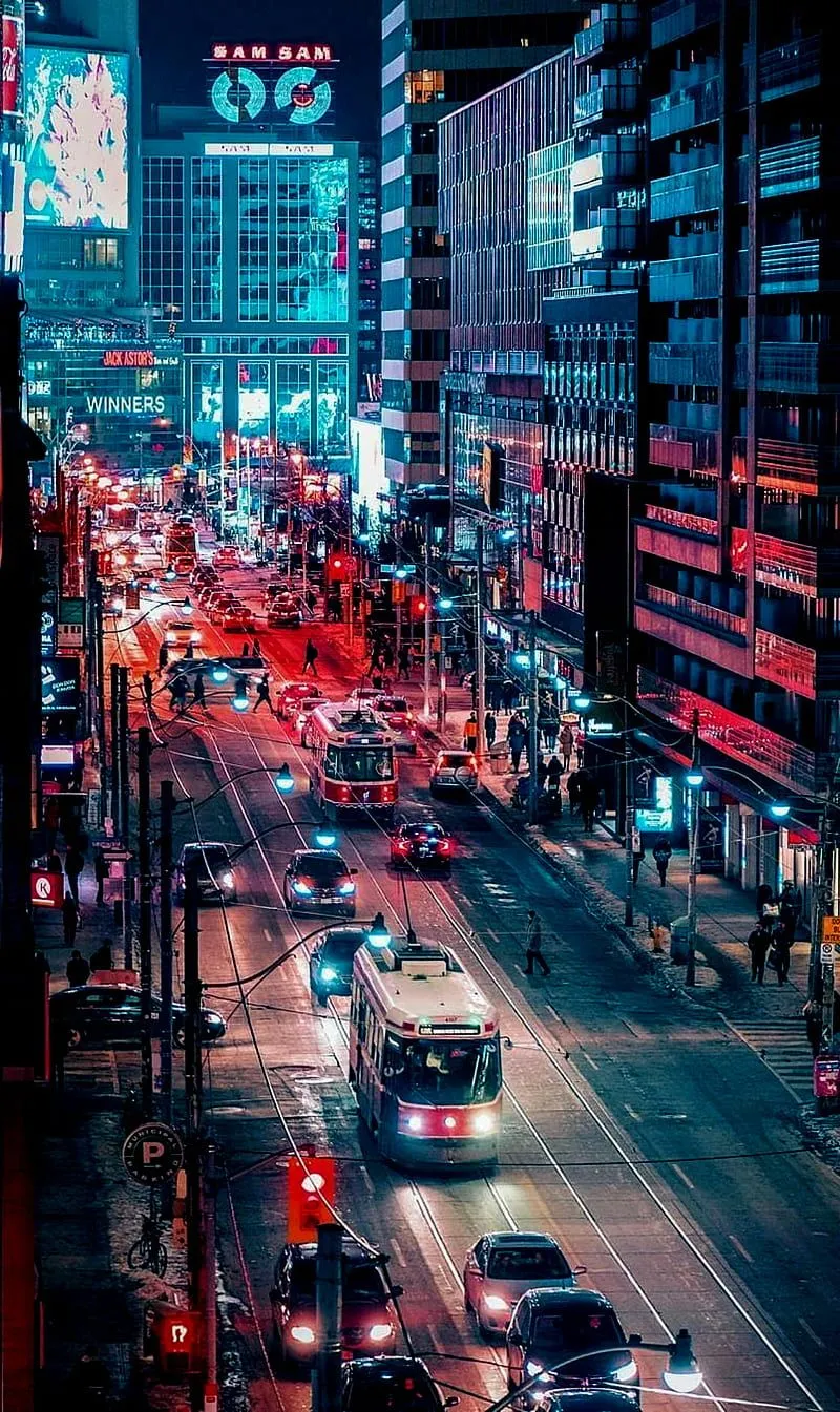 Urban streets, canada, carros, city, colors, colours, hype, ontario, toronto, HD phone wallpaper