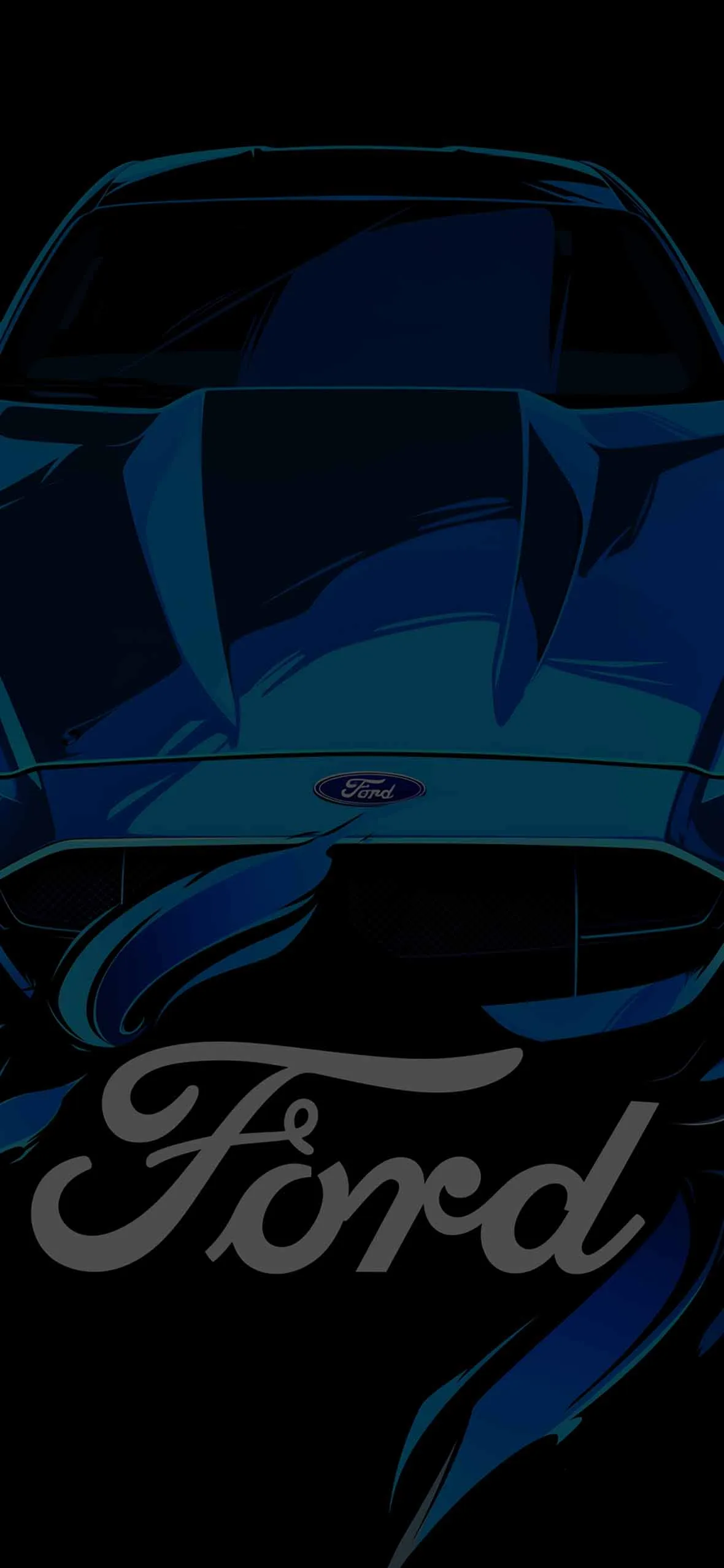 Blue Neon Ford Sportscar Wallpaper Phone Wallpaper HD