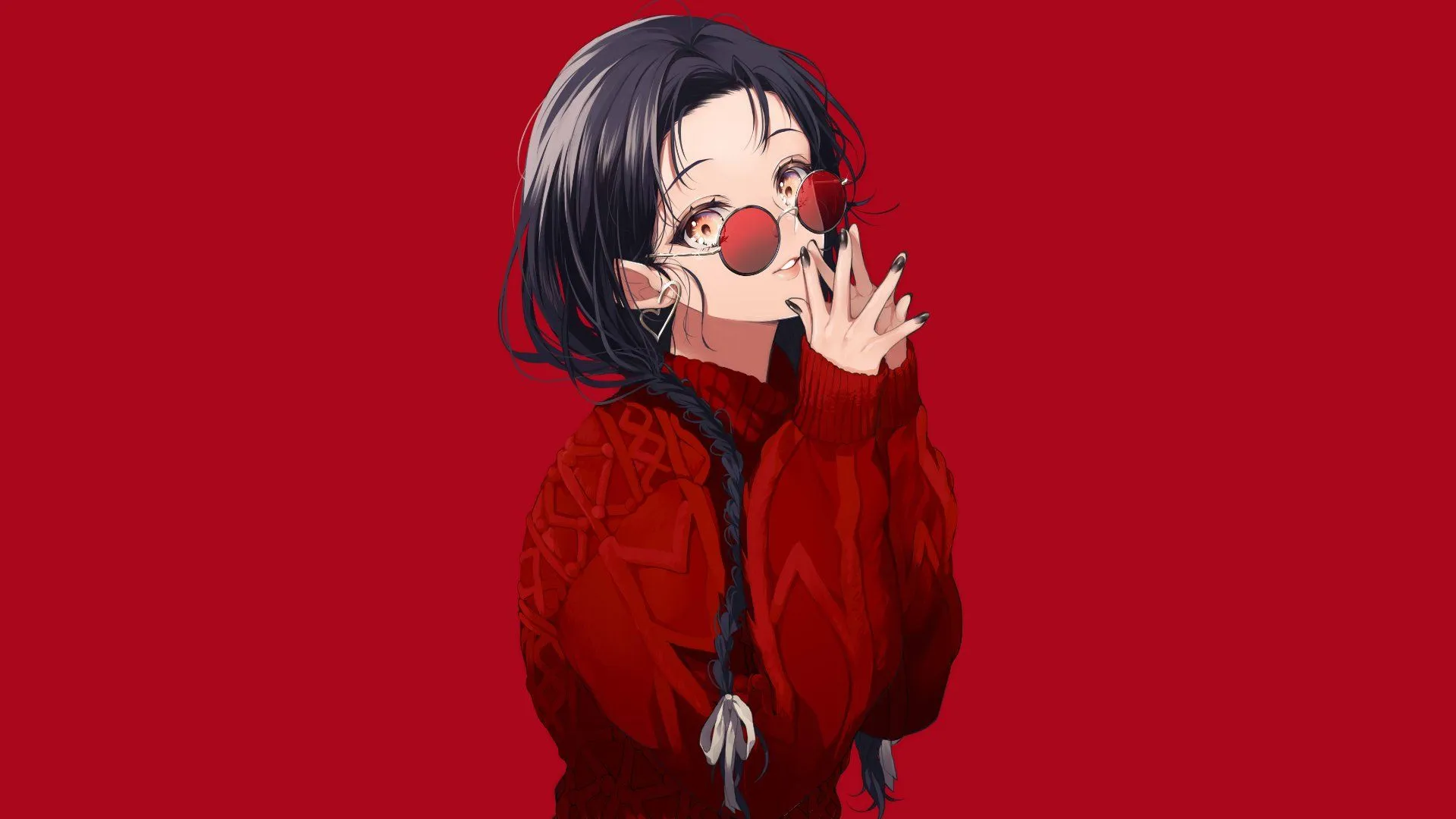 Scarlet Specs Anime Girl HD Wallpaper by 姐川x1080