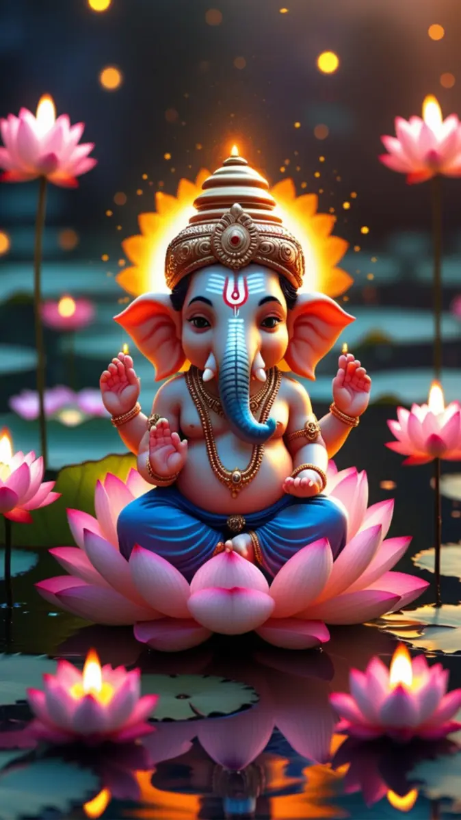 Mini Hindu Gods Mobile Wallpaper. Realistic Devotional 9:16 Art wallpaper