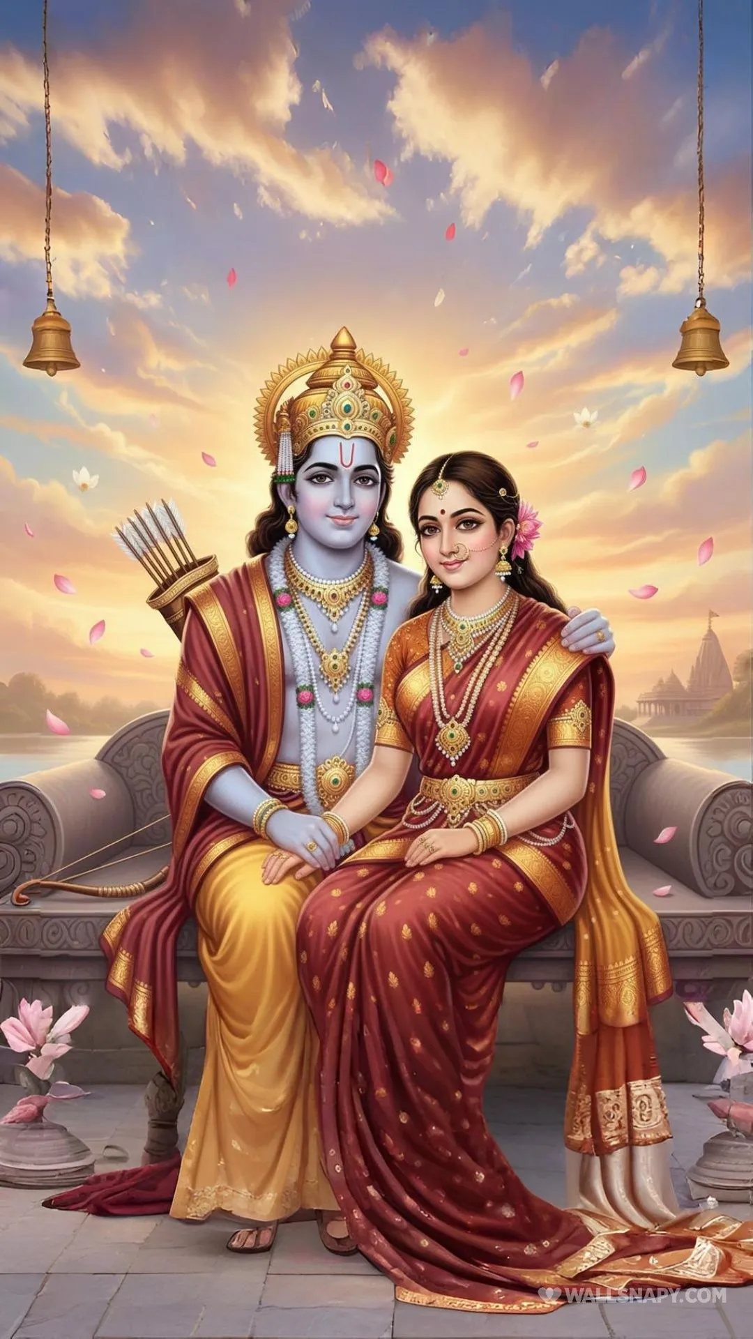 Ram seeta devotional scene wallpaper mobile