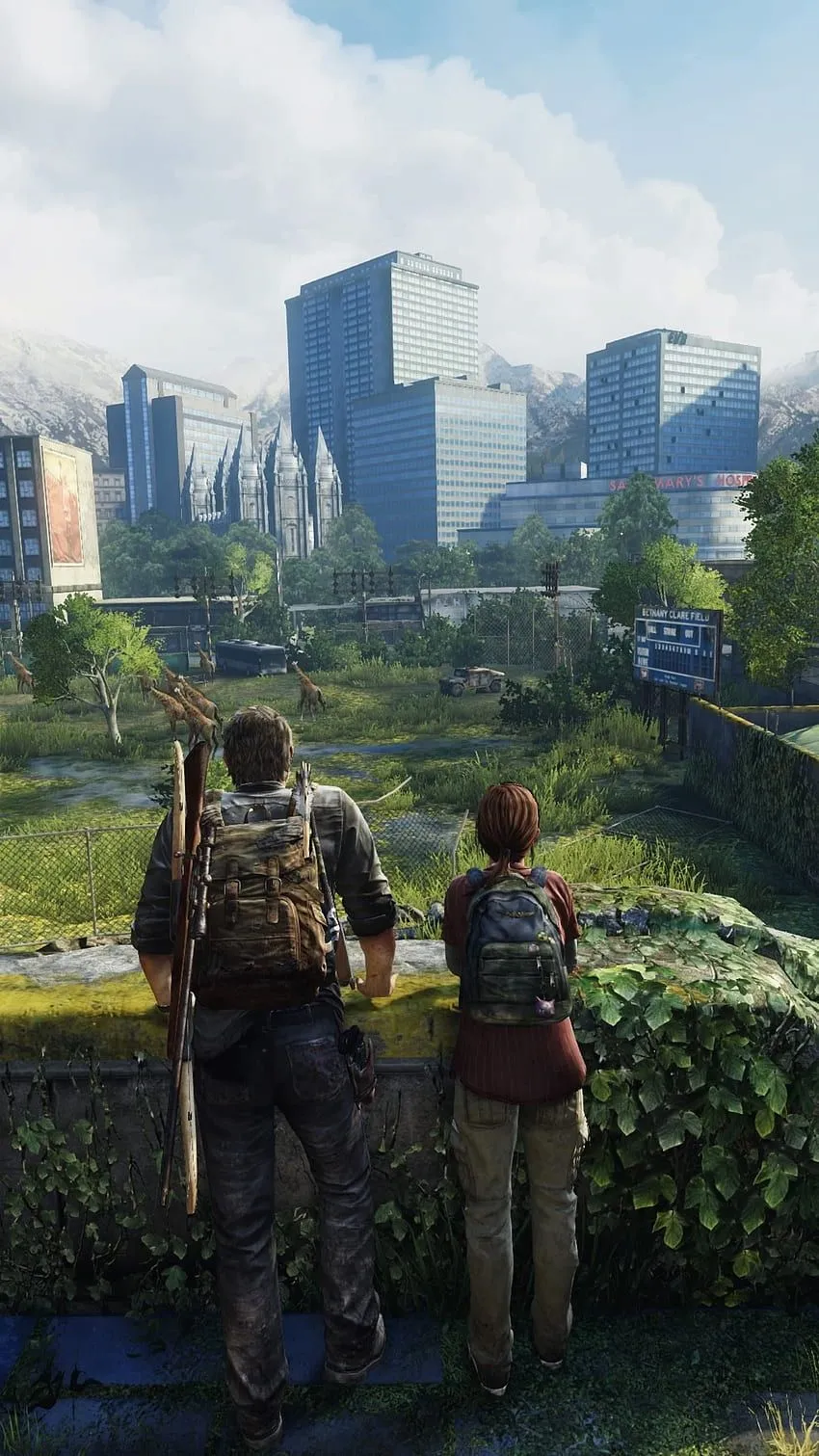 Elie & Joel, tlou, thelastofus, jiraf HD phone wallpaper