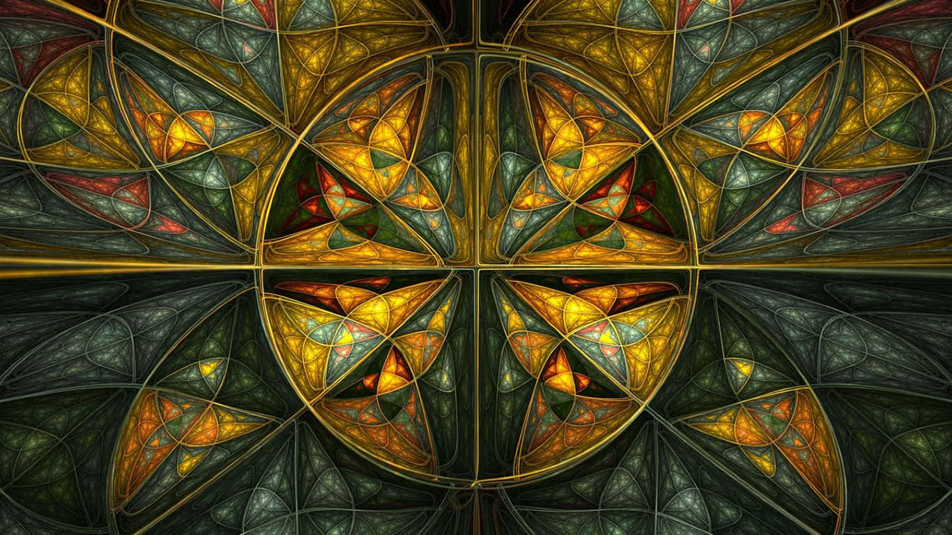 Download A Stained Glass Design With Many Colors