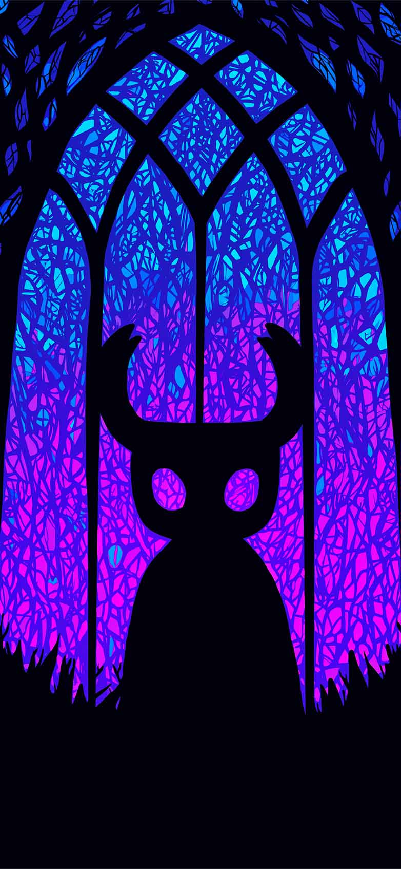 Hollow Knight Stained Glass Silhouette Wallpaper