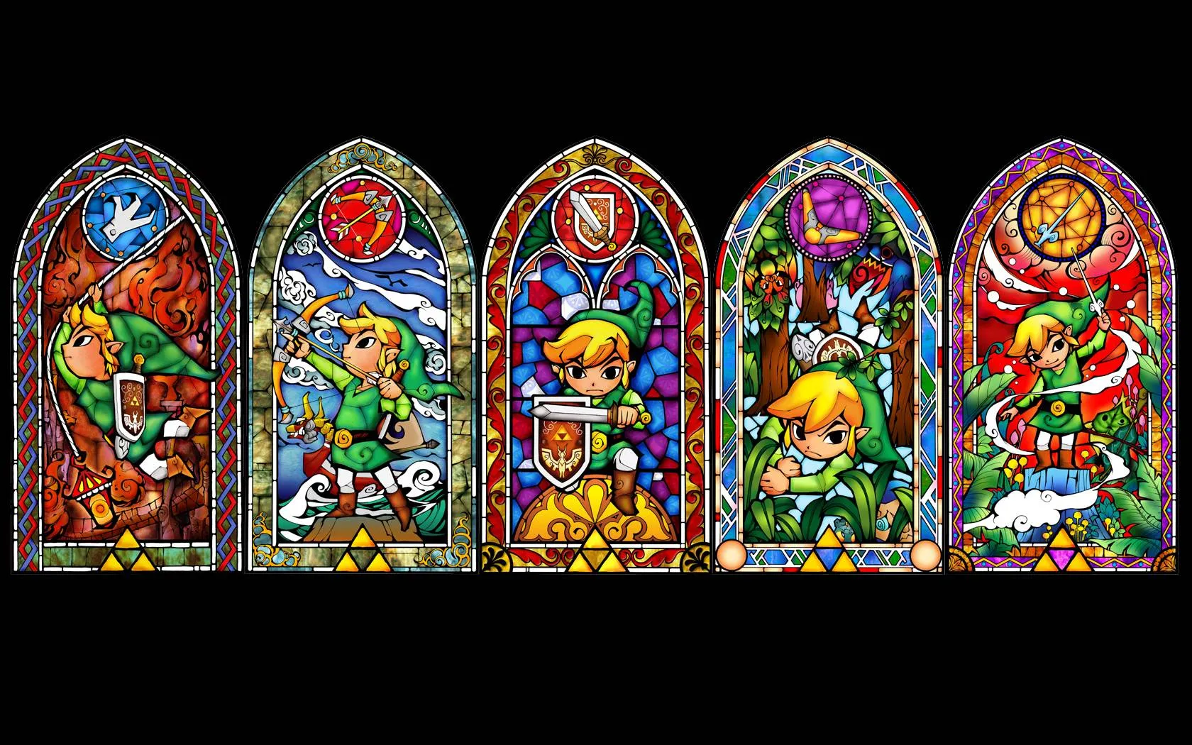 Wind Waker Stained Glass Wallpaper