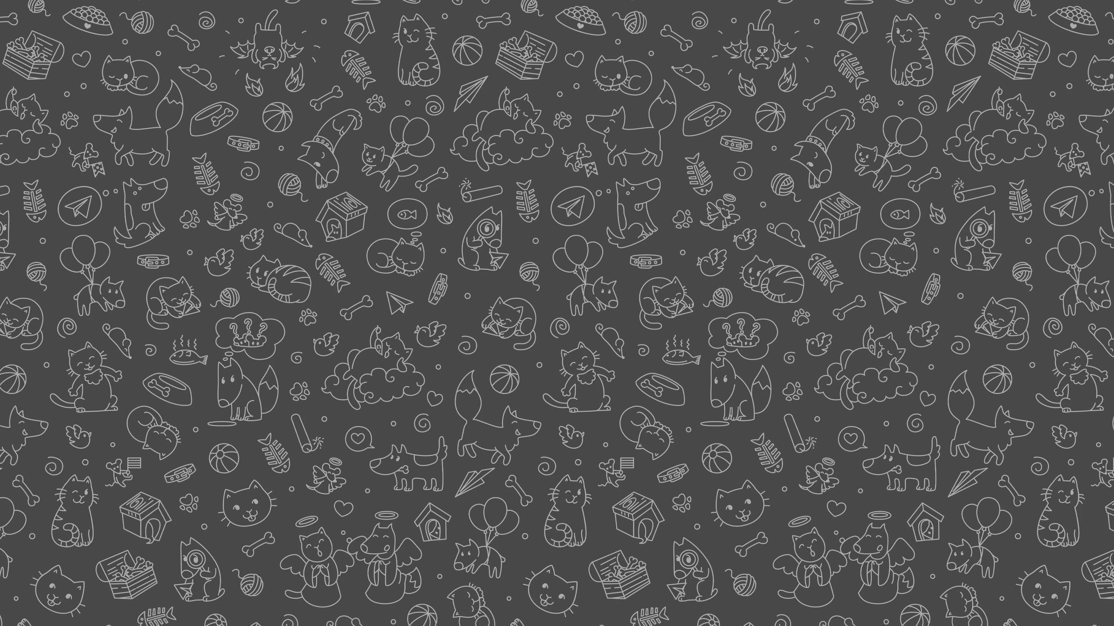 Pattern Cats Fish Abstract 4k Wallpaper, HD Abstract Wallpaper, 4k Wallpaper Image, Background, Photos and Picture