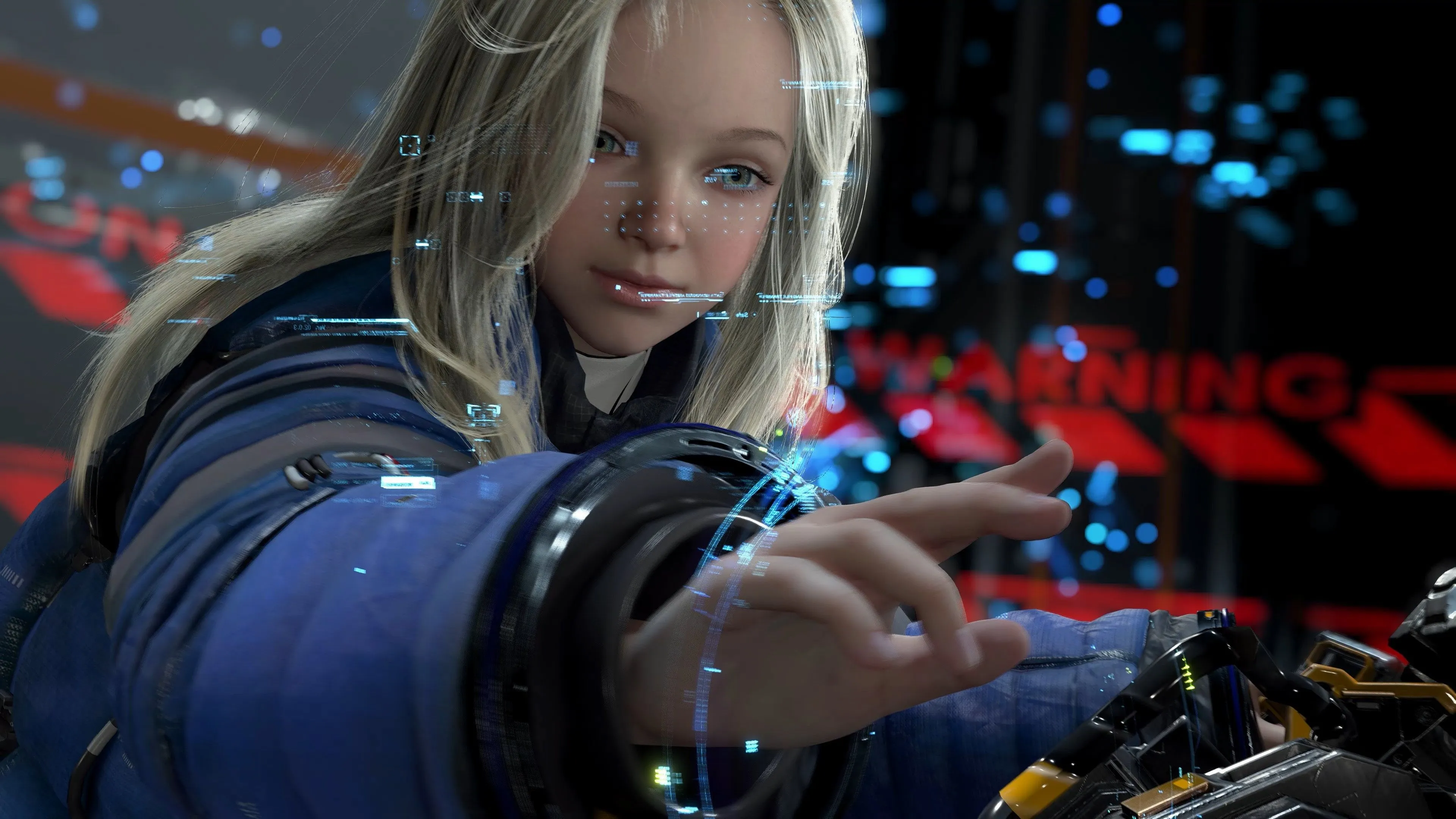 Wallpaper eyes, look, girl, hologram, pragmata for mobile and desktop, section игры, resolution 3840x2160