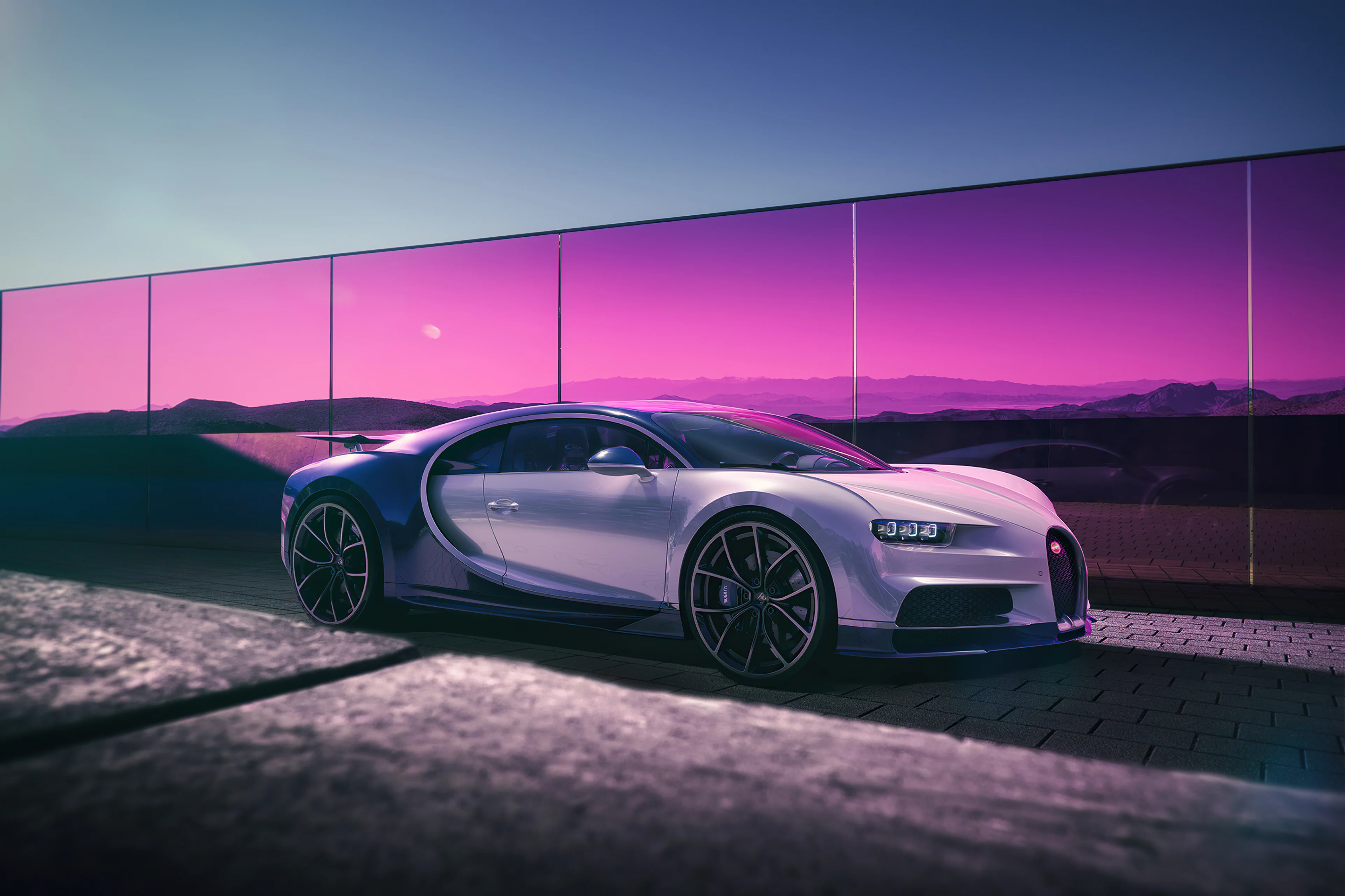 Bugatti Chiron 2022 Aesthetic Wallpaper 4K for Desktop