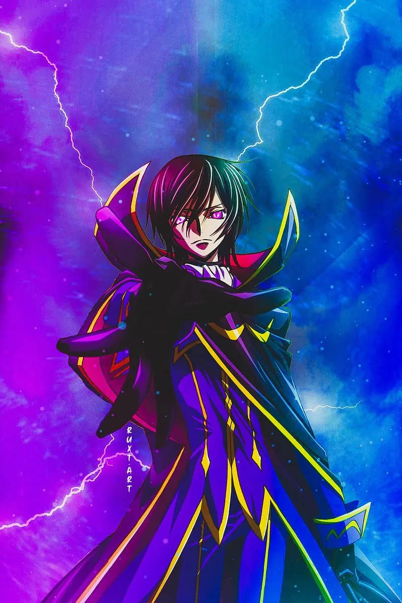 Lelouch, anime, code geass, edit, lamperouge, vi britannia, HD phone wallpaper