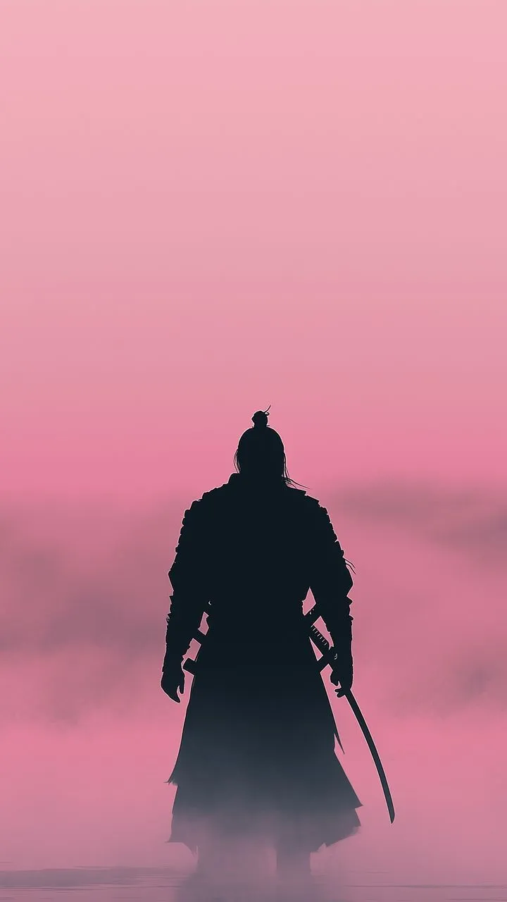 free 4K wallpaper samurai, warrior, sword, water