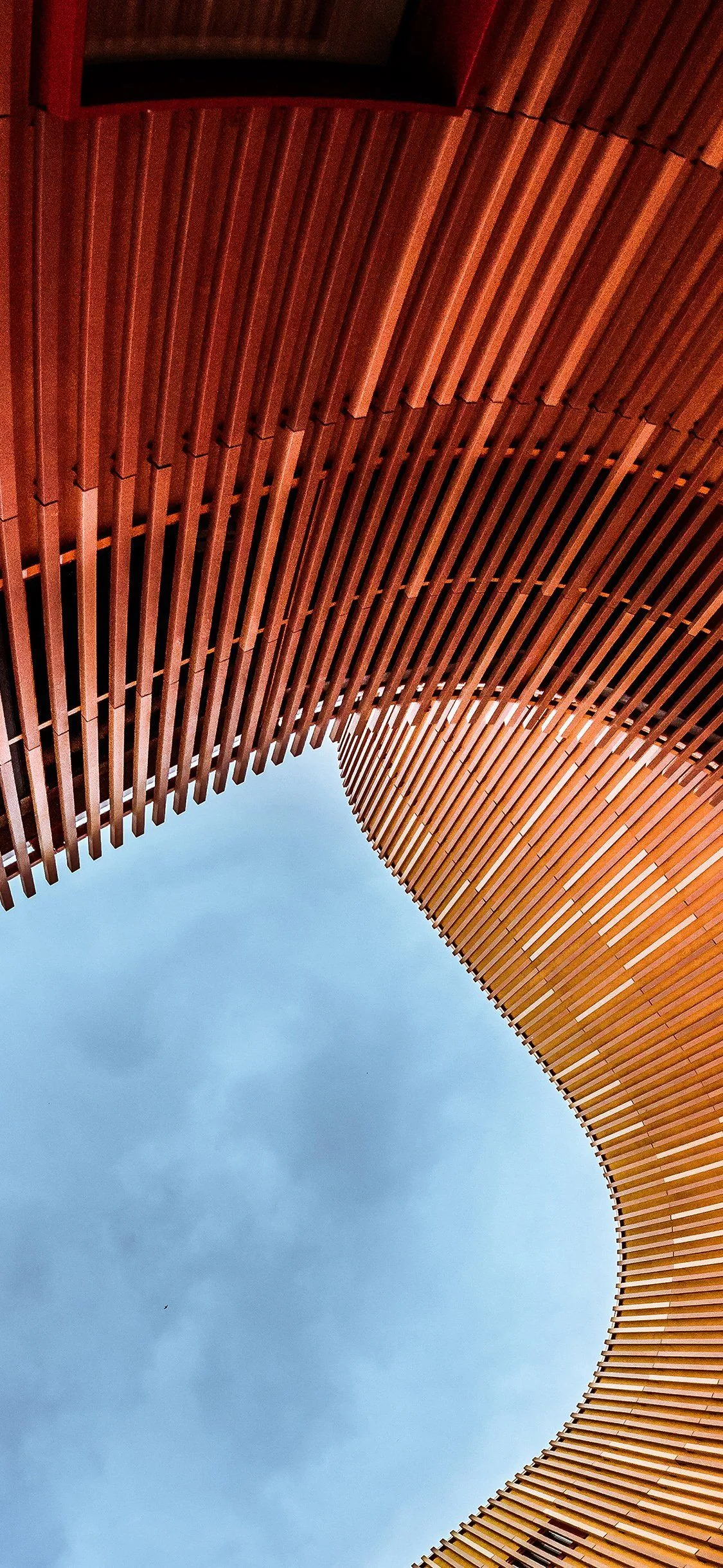 iPhone X wallpaper. building architecture wood red pattern