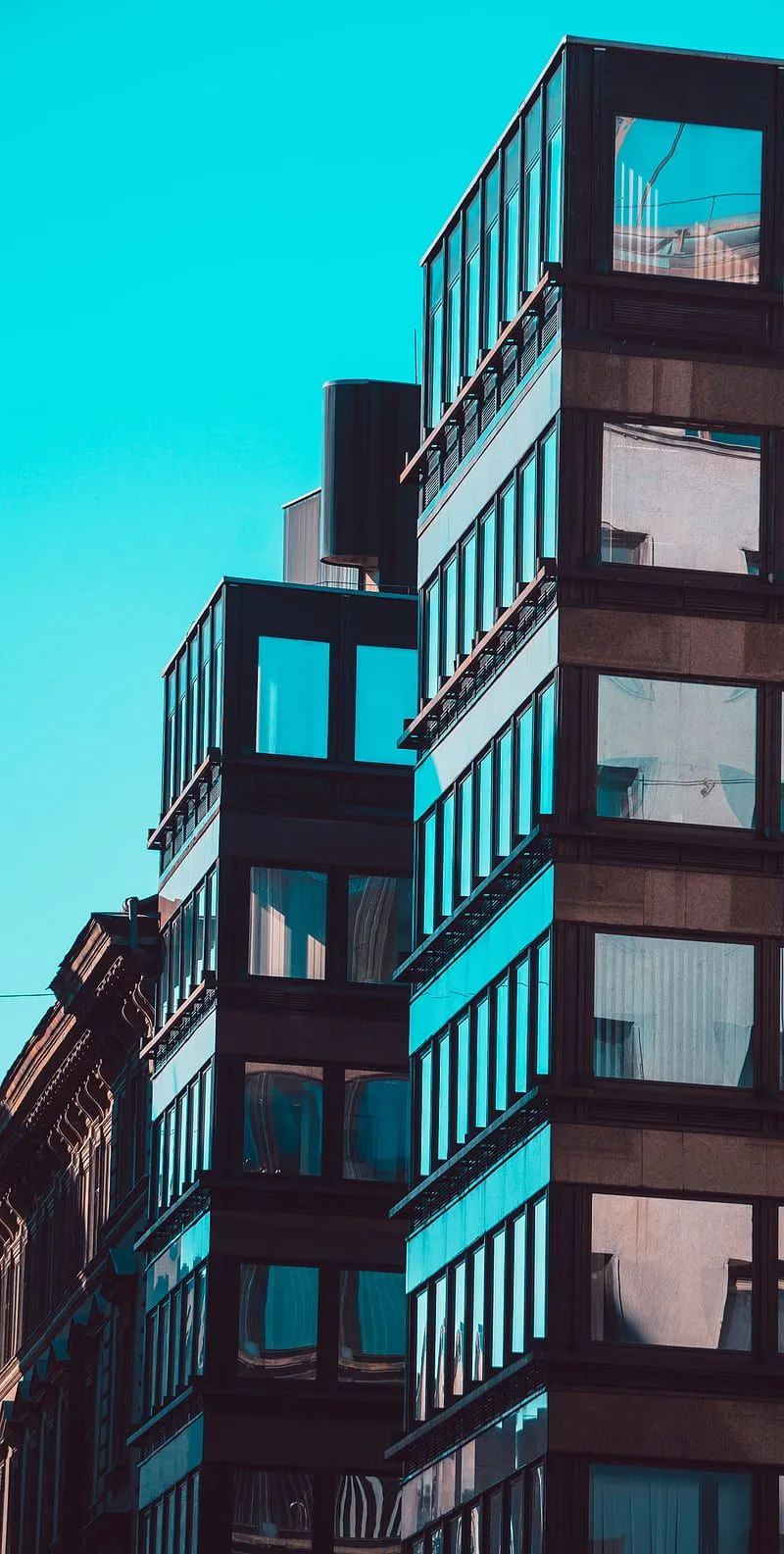 Modern square building, sky, minimal, city, street, android, architect, abstract, HD phone wallpaper