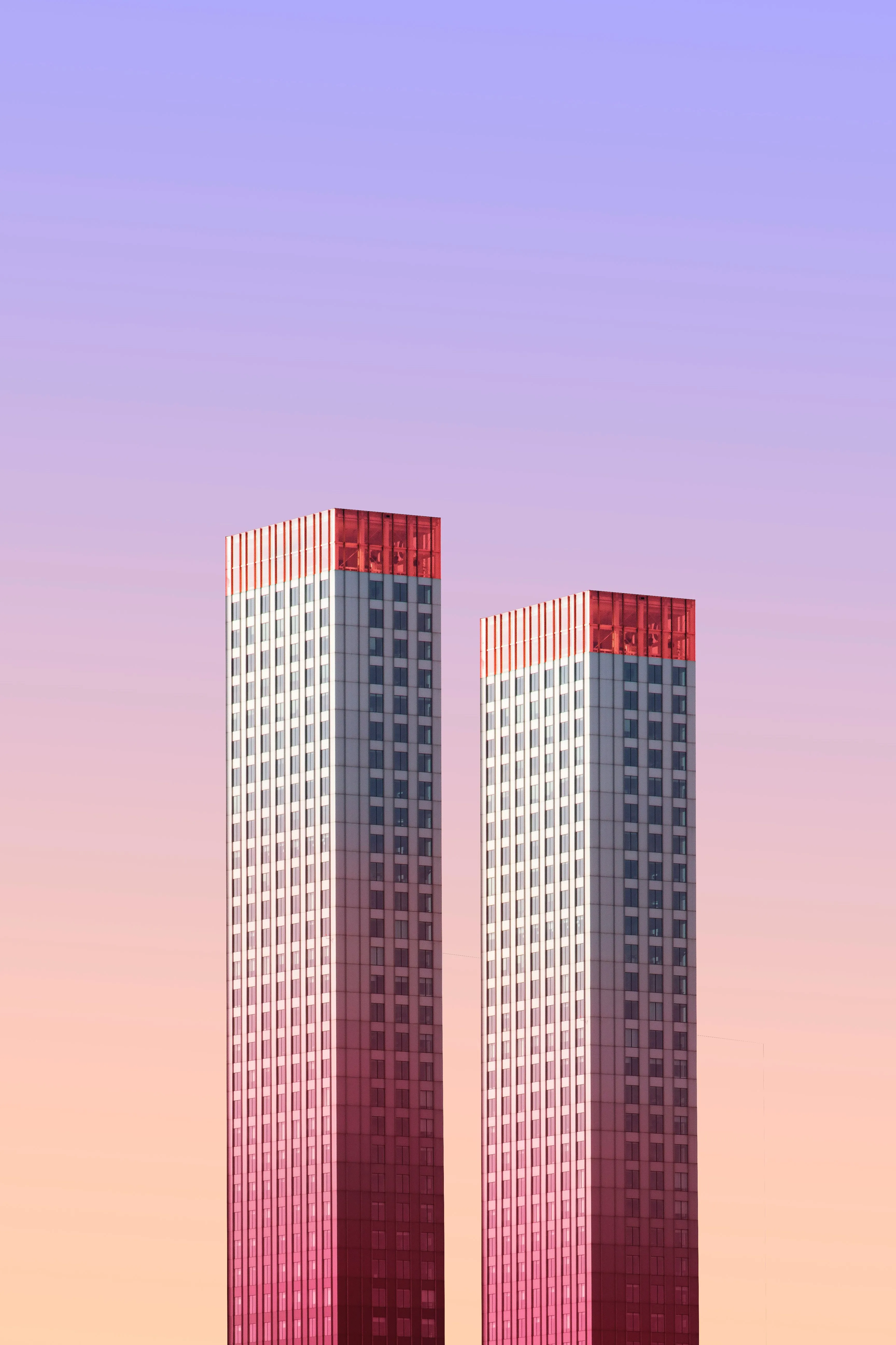 Phone wallpaper: Rotterdam, Minimalism, Architecture, Building, Sky, Skyscrapers, Netherlands, Two 114507
