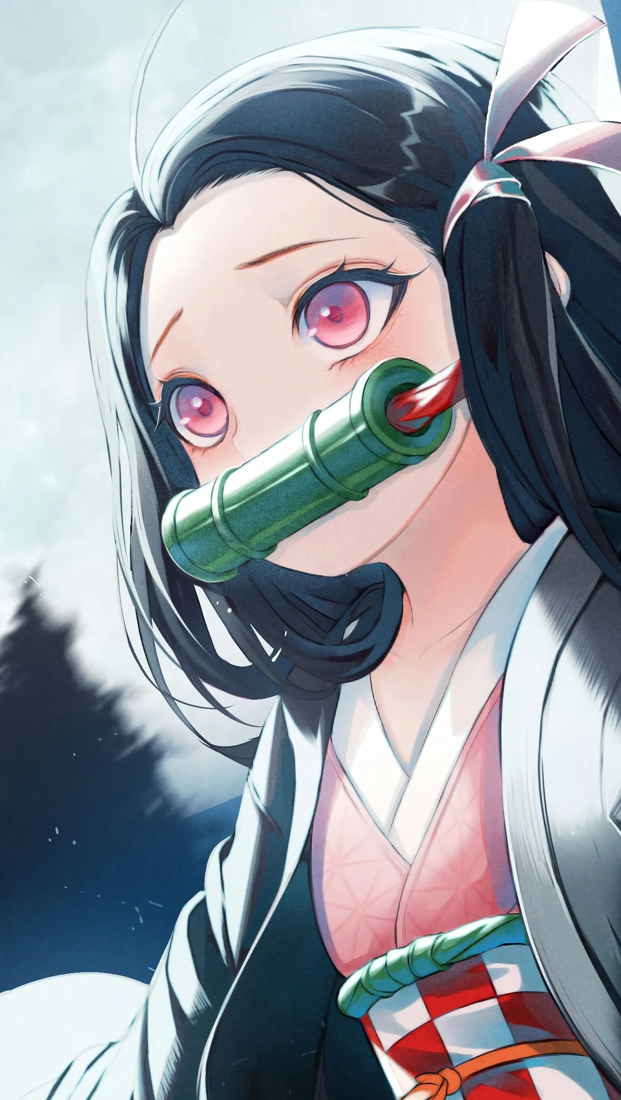 Nezuko Kamado from Demon Slayer Anime Wallpaper 4K for iPhone and Mobile Phone