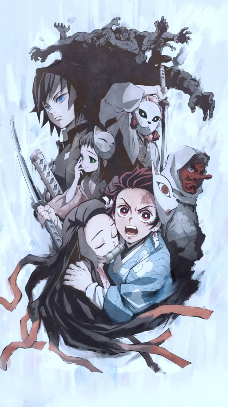 Phone wallpaper: Demon Slayer: Kimetsu No Yaiba, Anime, Nezuko Kamado, Tanjiro Kamado 1344288