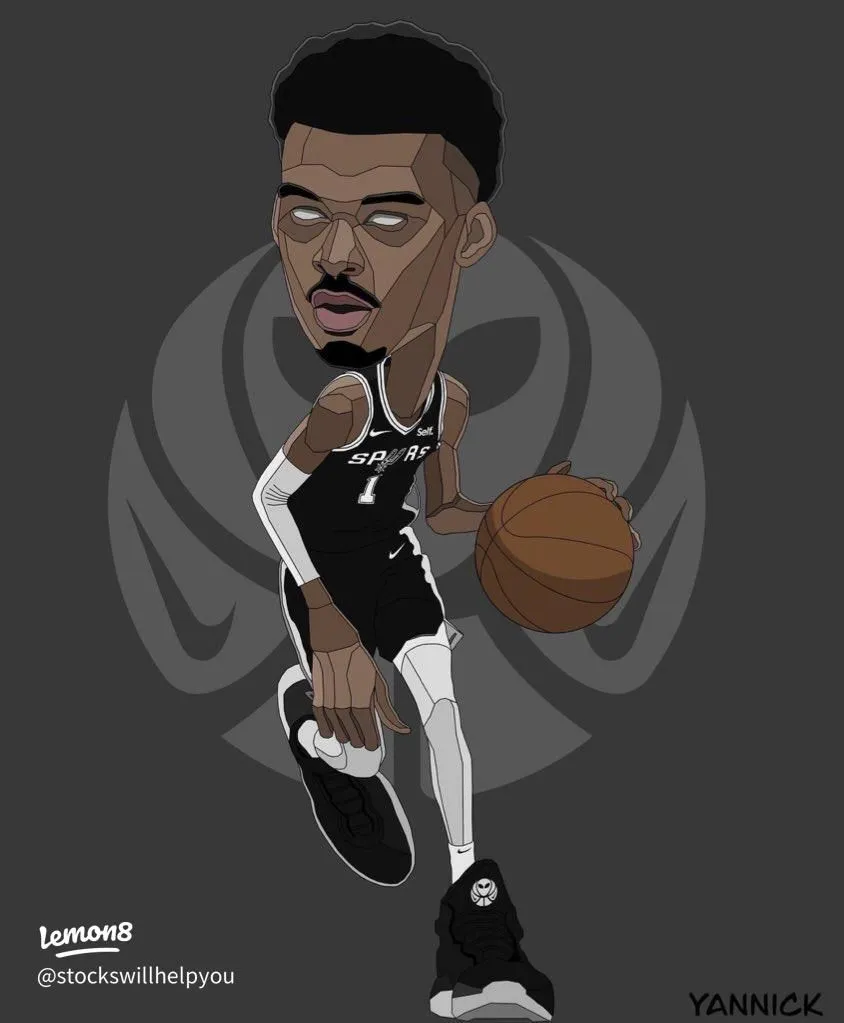 Epic Victor Wembanyama Cartoon Art: Cool Wemby Drawing & Wallpaper