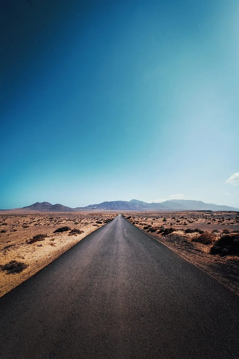 Road, desert, mountains, asphalt, highway, HD phone wallpaper