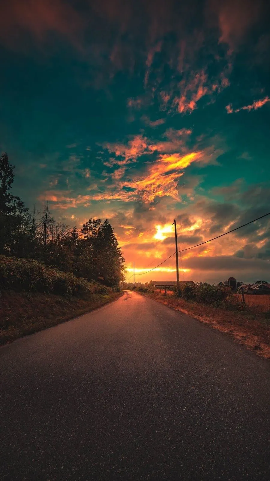 road sunset wallpaper mobile, nature Mobile Walls