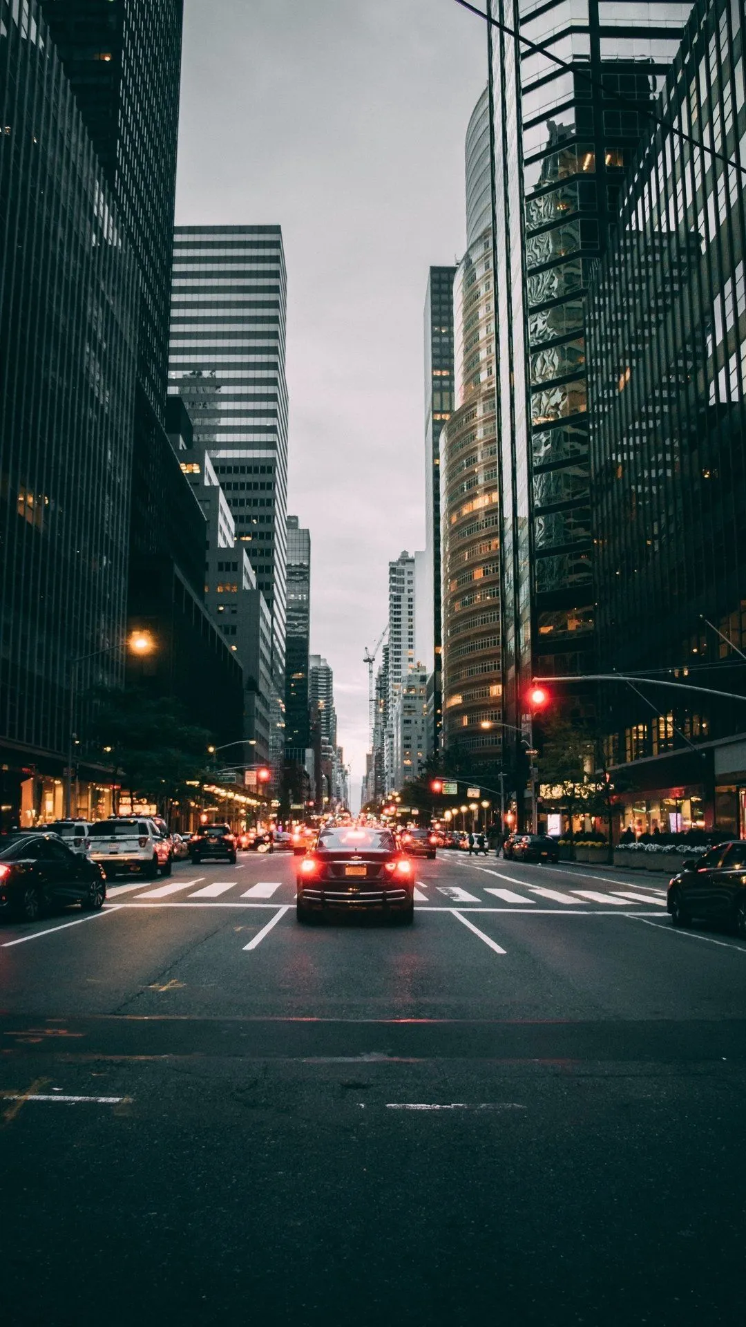 Download USA Building City Car Traffic Road Street Man Made New York Phone Wallpaper