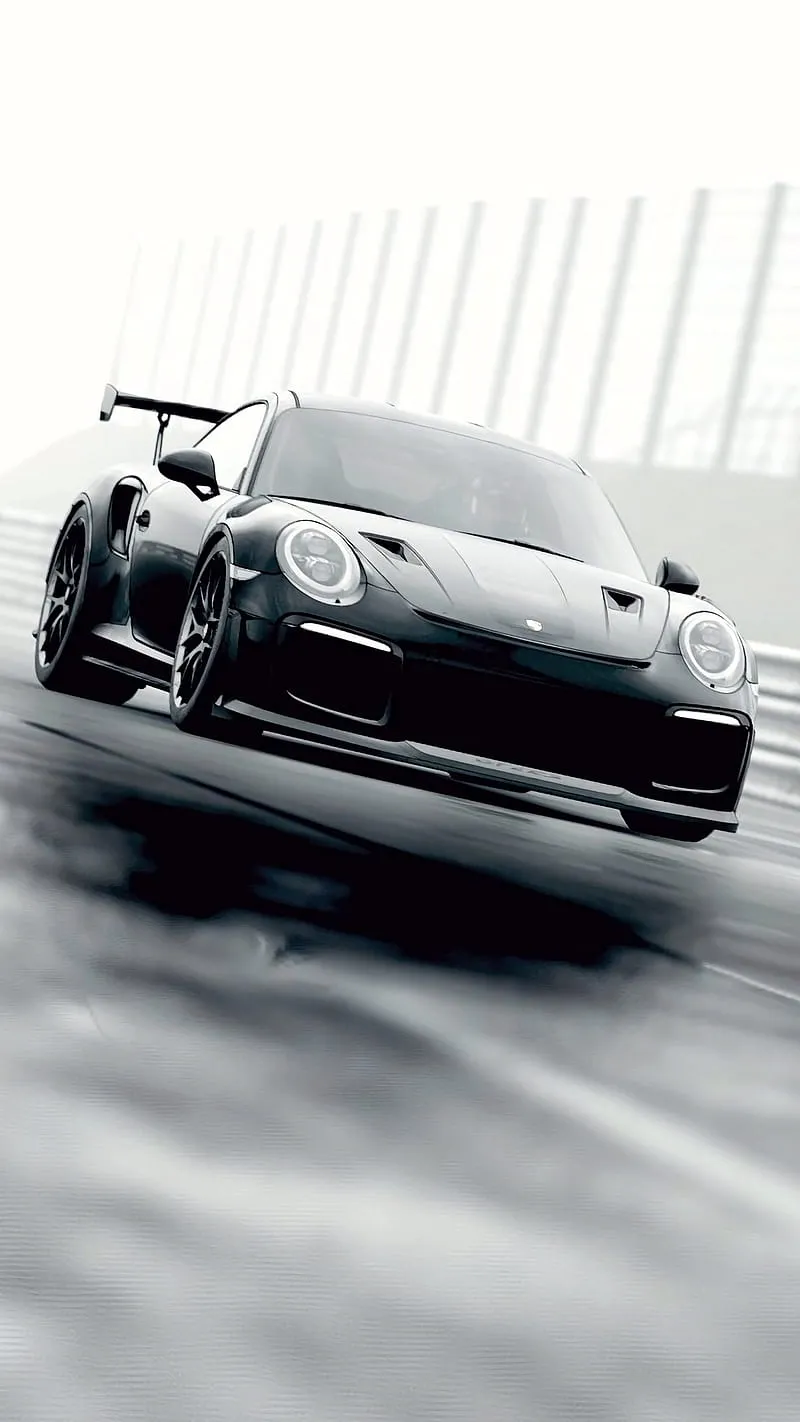 Black and White, porsche, gt3, car, supercar, sports, HD phone wallpaper