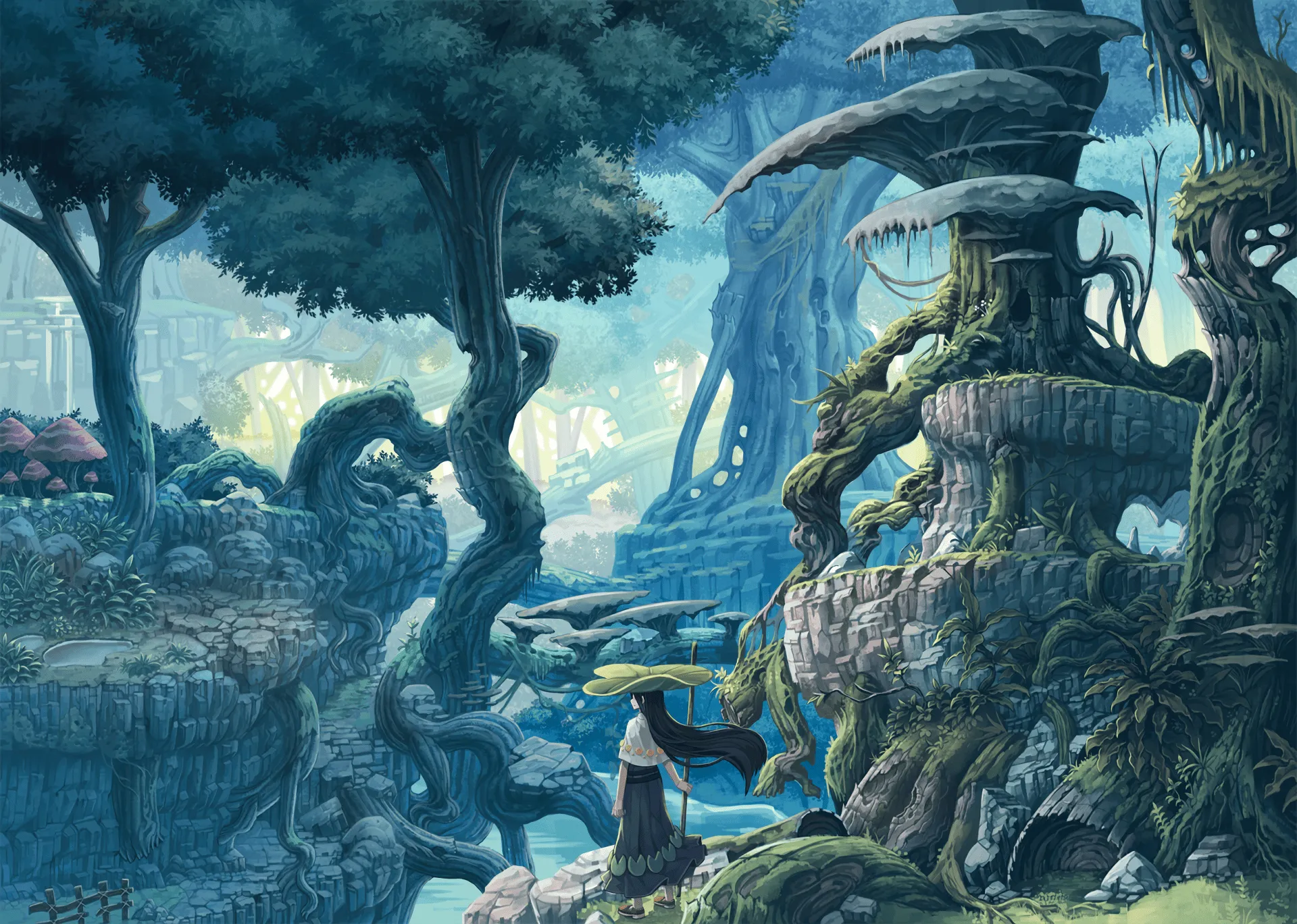 Enchanted Forest Wanderer HD Wallpaper