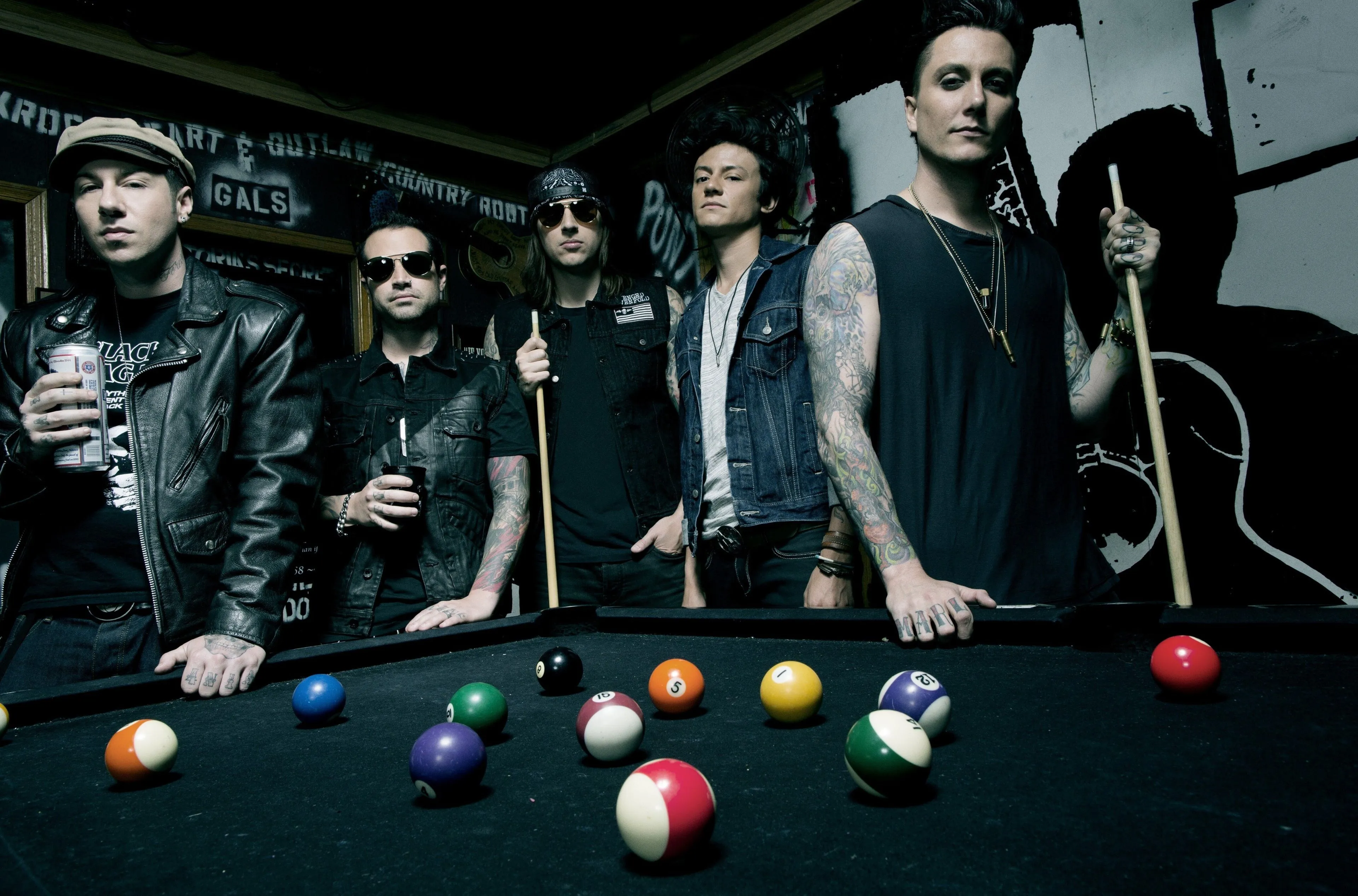 Avenged Sevenfold Band Members By Pool Table 4K HD Wallpaper