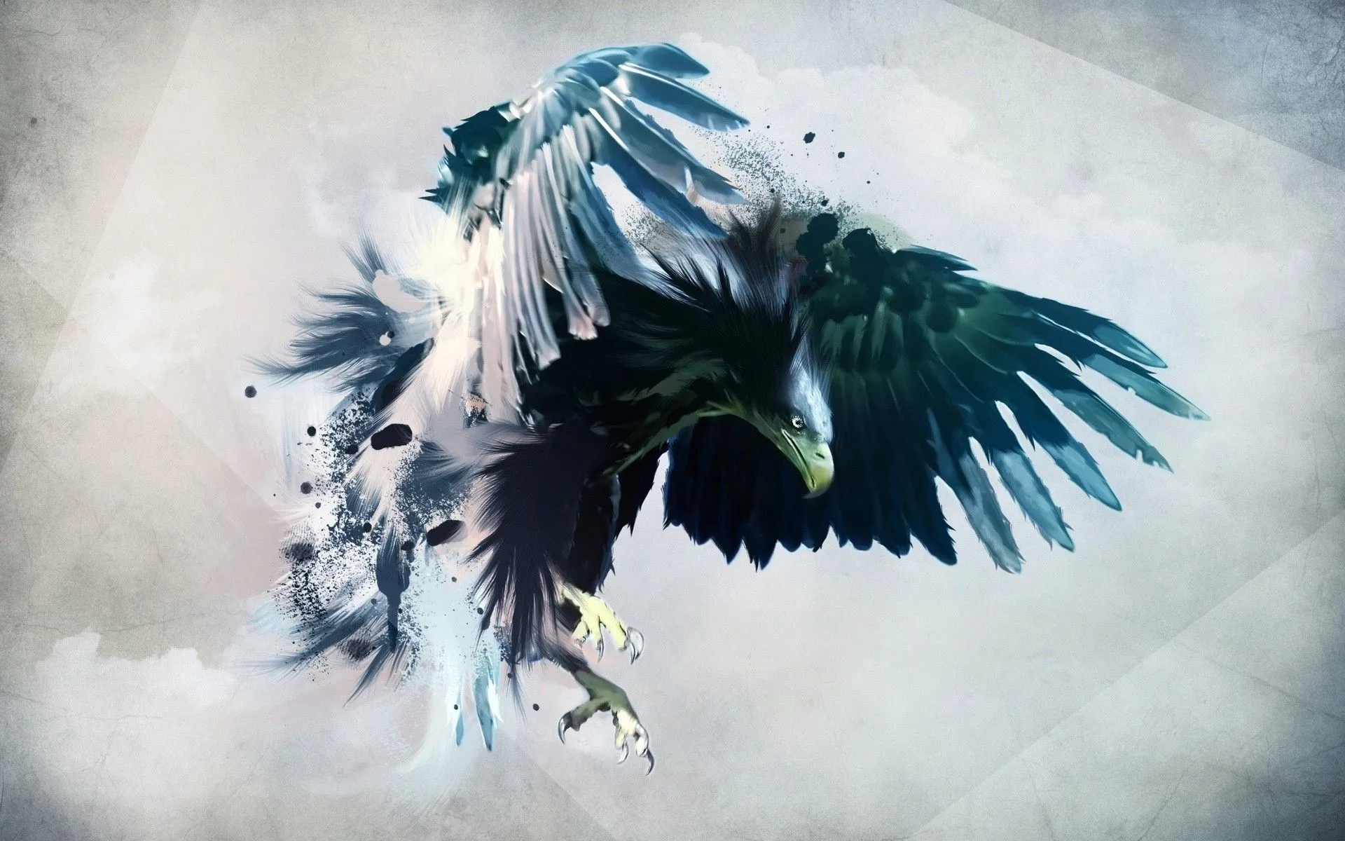 Eagle in all its glory on the hunt