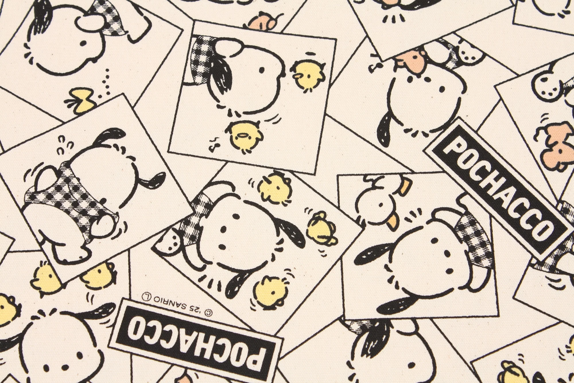 Sanrio Pochacco Comic Oxford Licensed Fabric printed in Japan