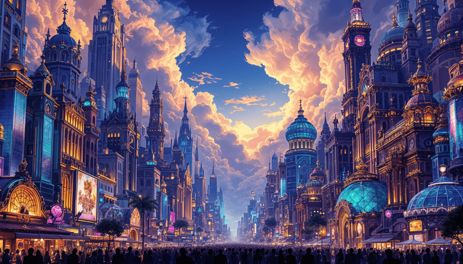 Maximalist Cityscape: A Stunning 4K Ultra HD Wallpaper
