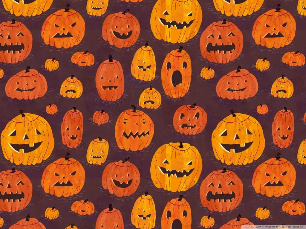 Halloween Pumpkins Pattern 4K UHD Wallpaper for UltraHD Desktop and TV, Smartphone and Tablet Devices