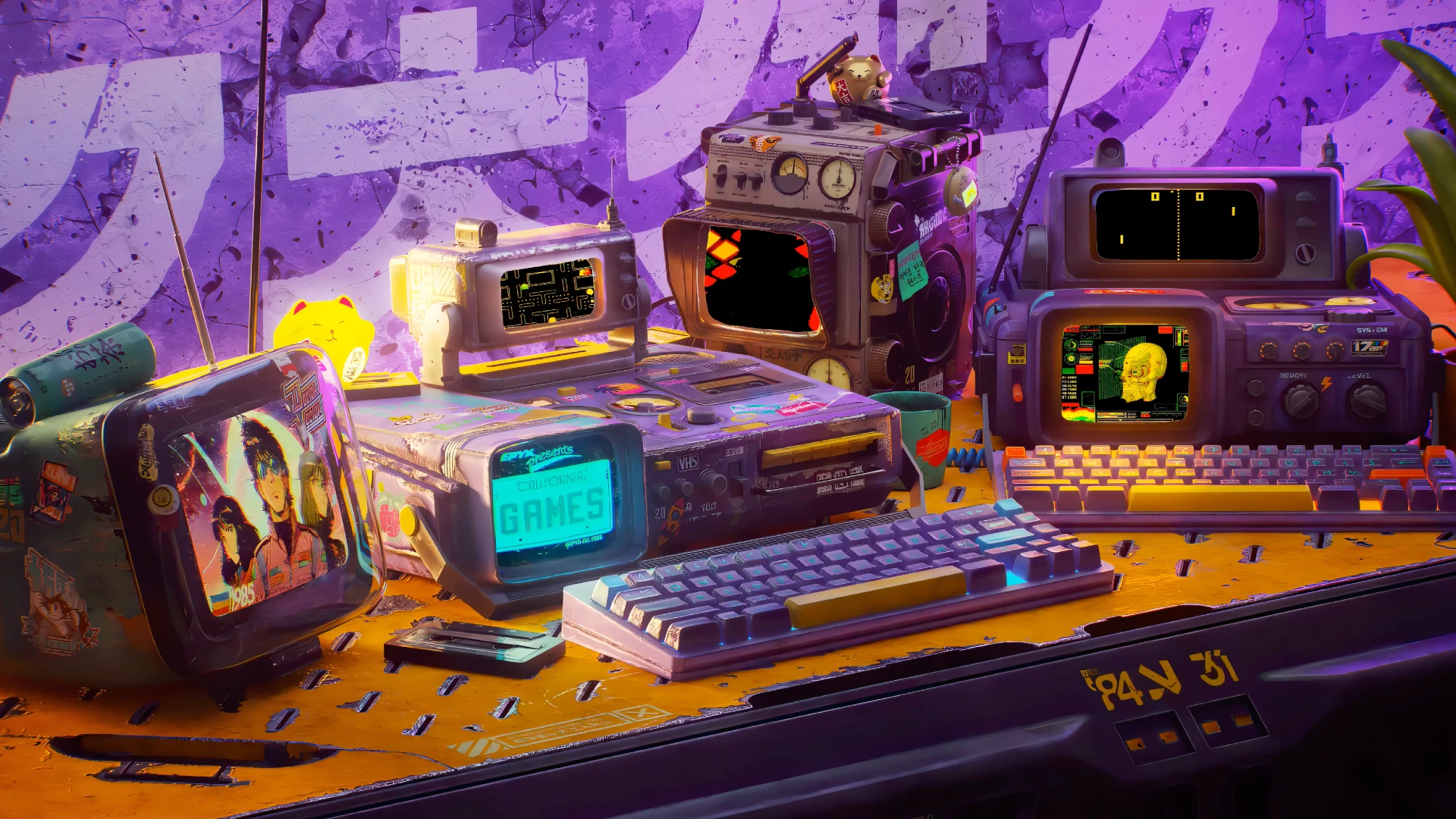 Retro Futuristic Gaming Desktop