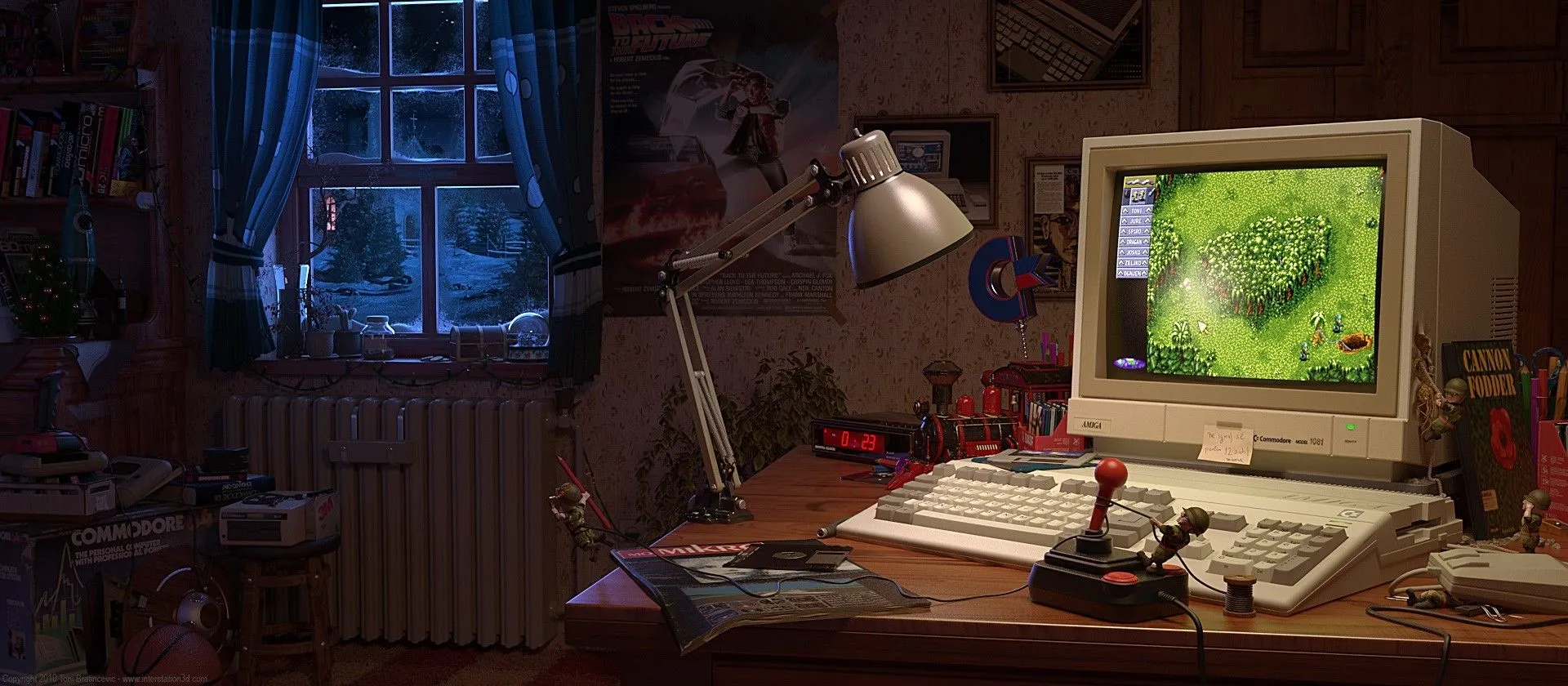 Amiga, Joystick, Computer, Lamp, Back To The Future, Video Games, Bedroom, Retro Games, Window HD Wallpaper