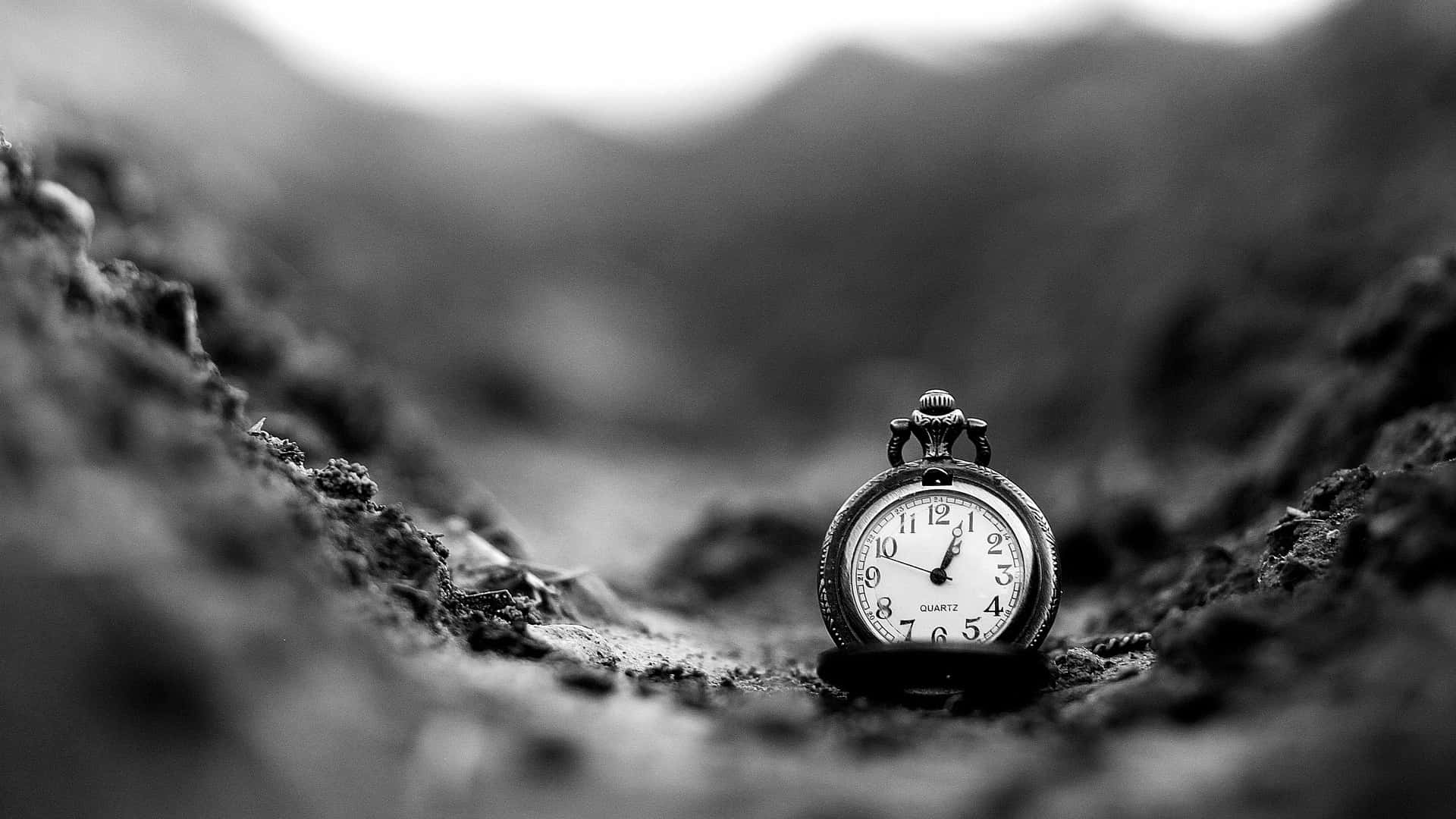 Download Time Clock On The Ground Wallpaper