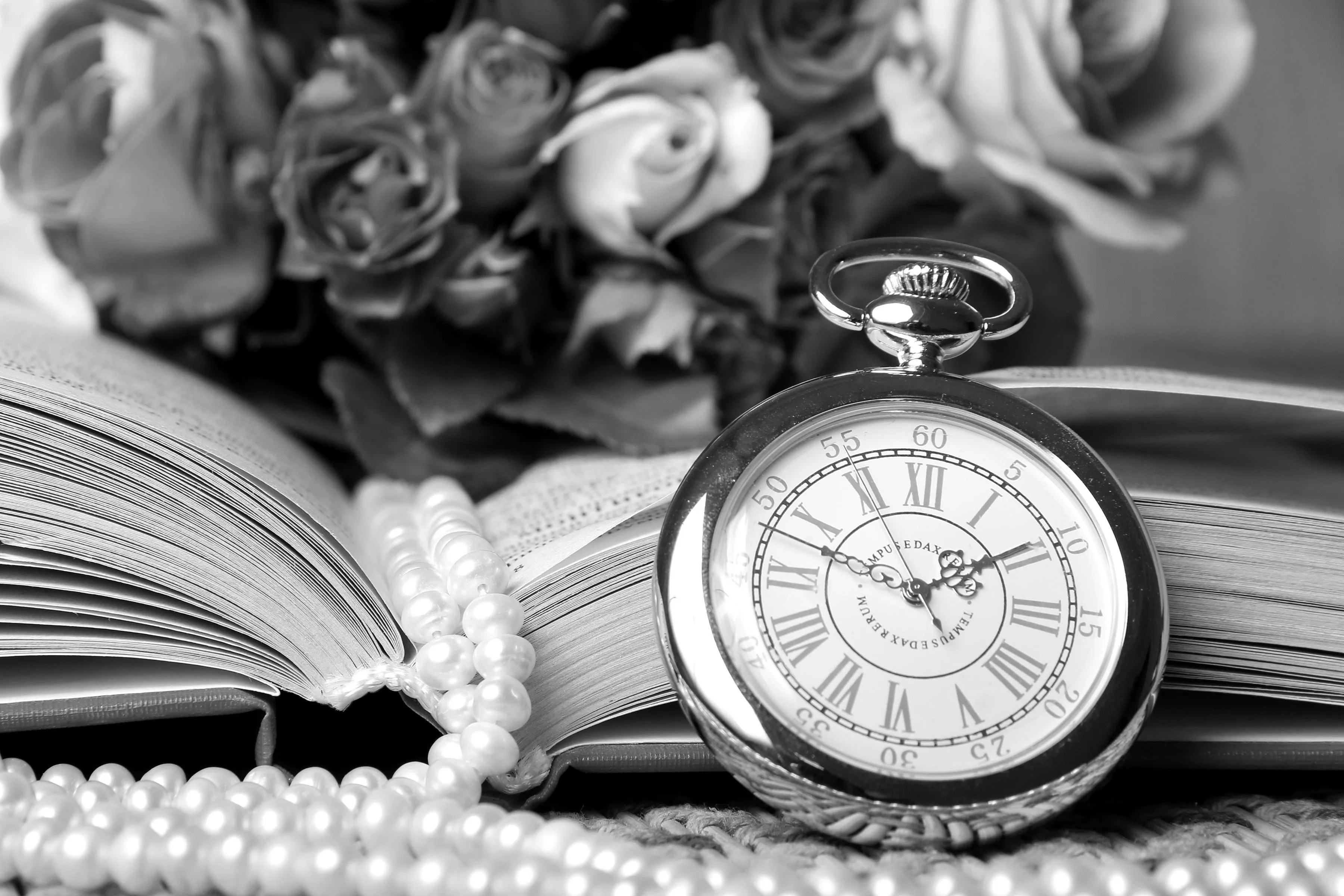watch, Book, Beads, Pearls, Flowers, Roses, Vintage, Bokeh, Mood, Time, Clock Wallpaper HD / Desktop and Mobile Background