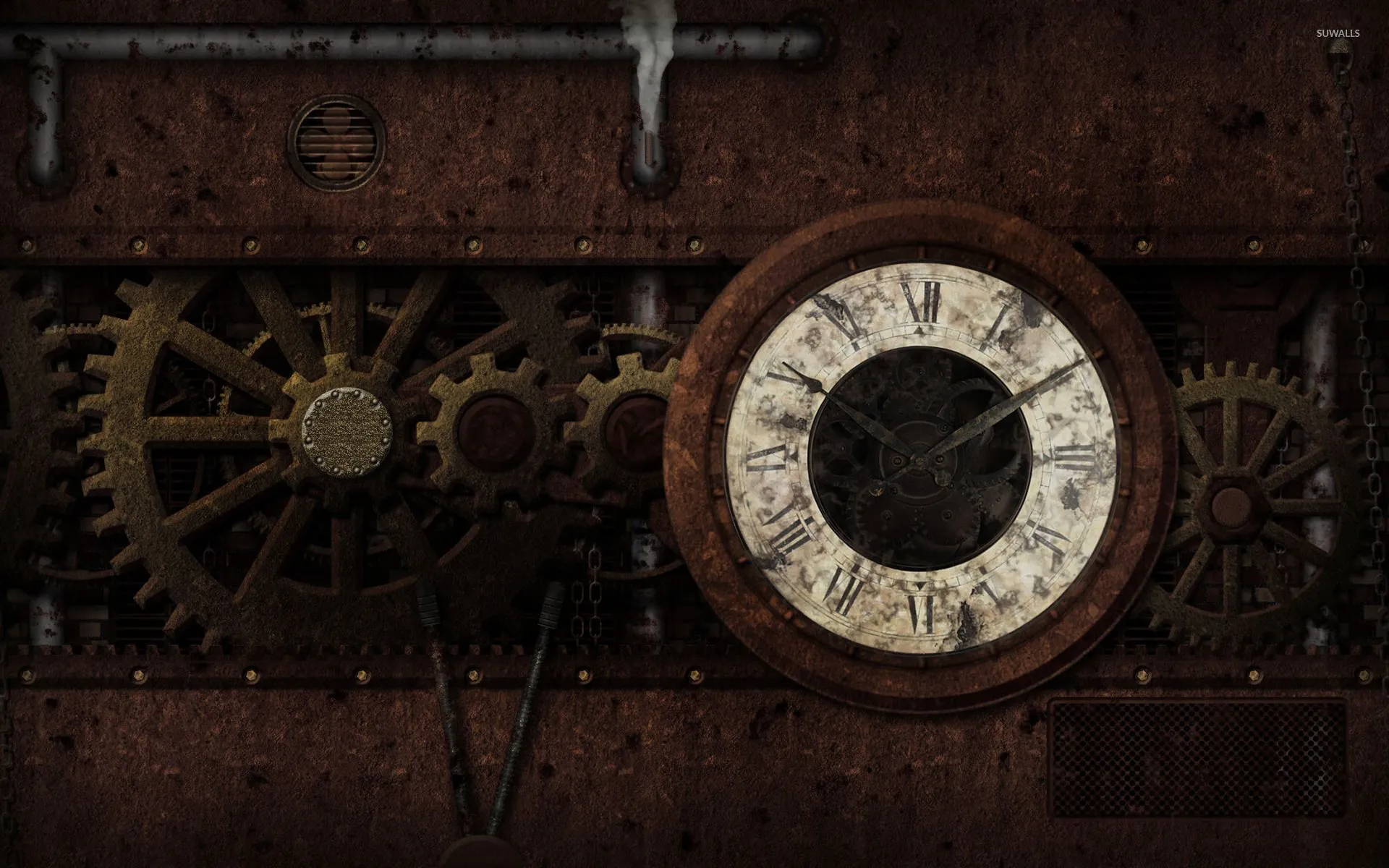 Steampunk clock wallpaper Art wallpaper
