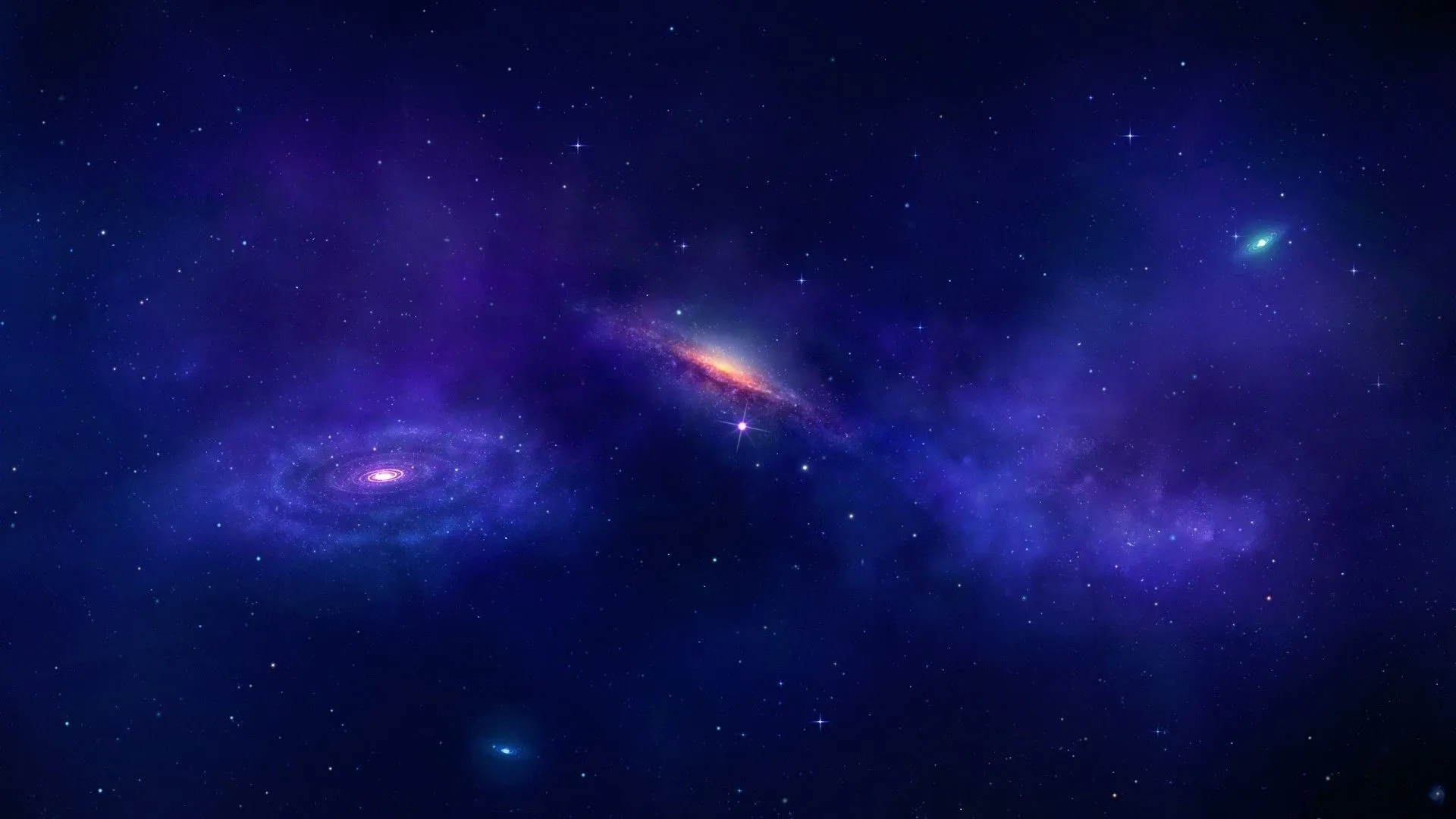 digital Art, Universe, Space, Planet, Stars, Blue, Galaxy, Spiral Galaxy Wallpaper HD / Desktop and Mobile Background